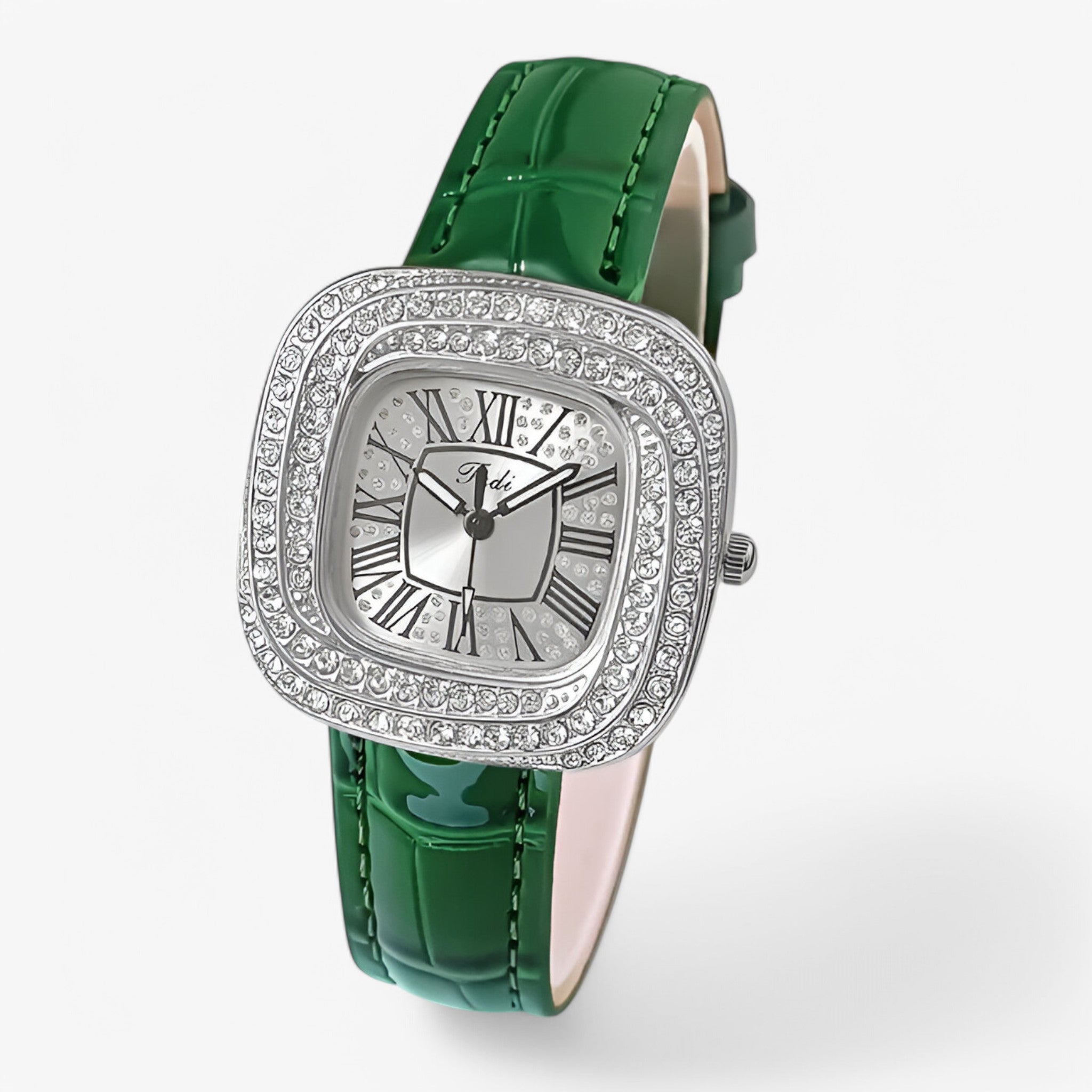 Stella – Orologio da Donna Elegante in Pelle Verde con Diamanti - - female watch watch for women - Concept Palermo