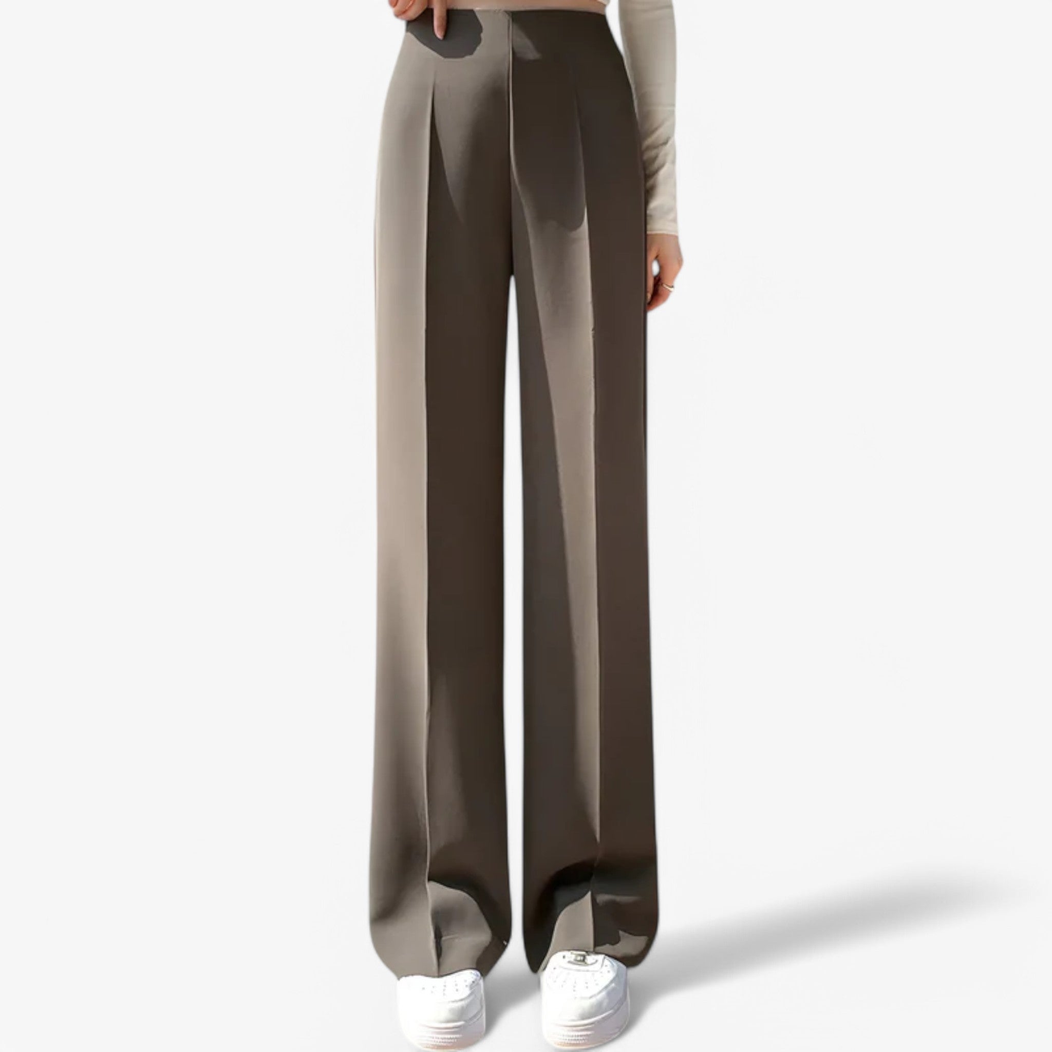Lily | Pantaloni a vita alta - stile versatile - Marrone - - Concept Palermo