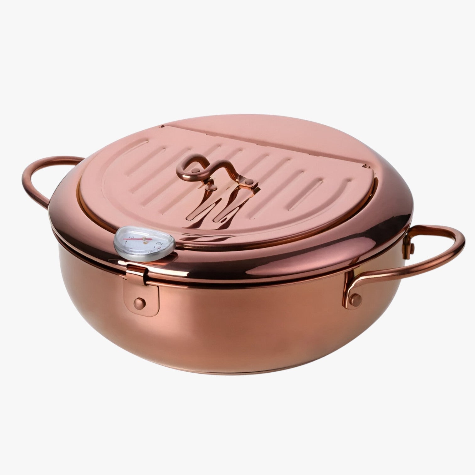 Brady | Friggitrice in acciaio inossidabile – Cottura precisa con termometro integrato - Oro Rosa - Kitchen kitchen accessory kitchen tools - Concept Palermo
