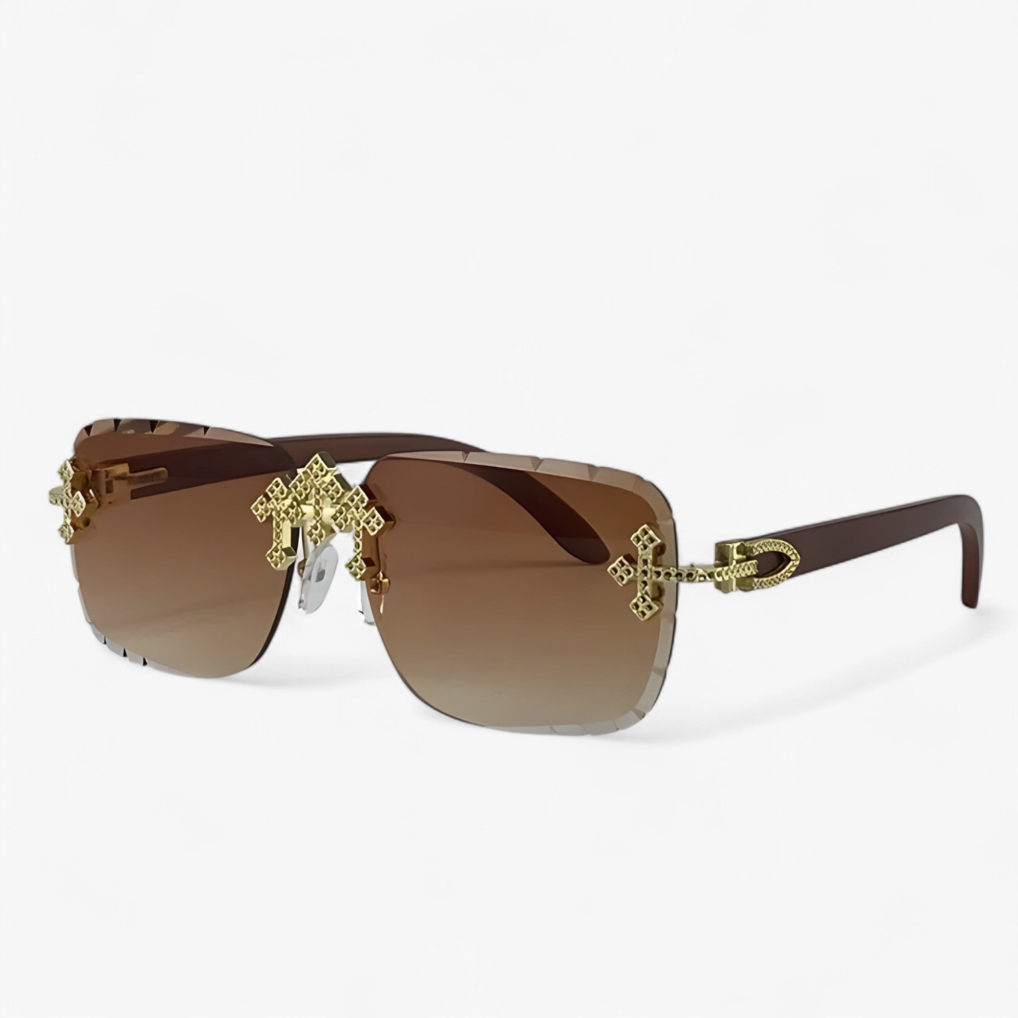 Finn | Occhiali da sole senza montatura stile steampunk - Doppio marronen - Fashion Sunglasses men sunglasses polarized mens sunglasses Polarized man sunglasses Sunglasses sunglasses polarized men - Concept Palermo