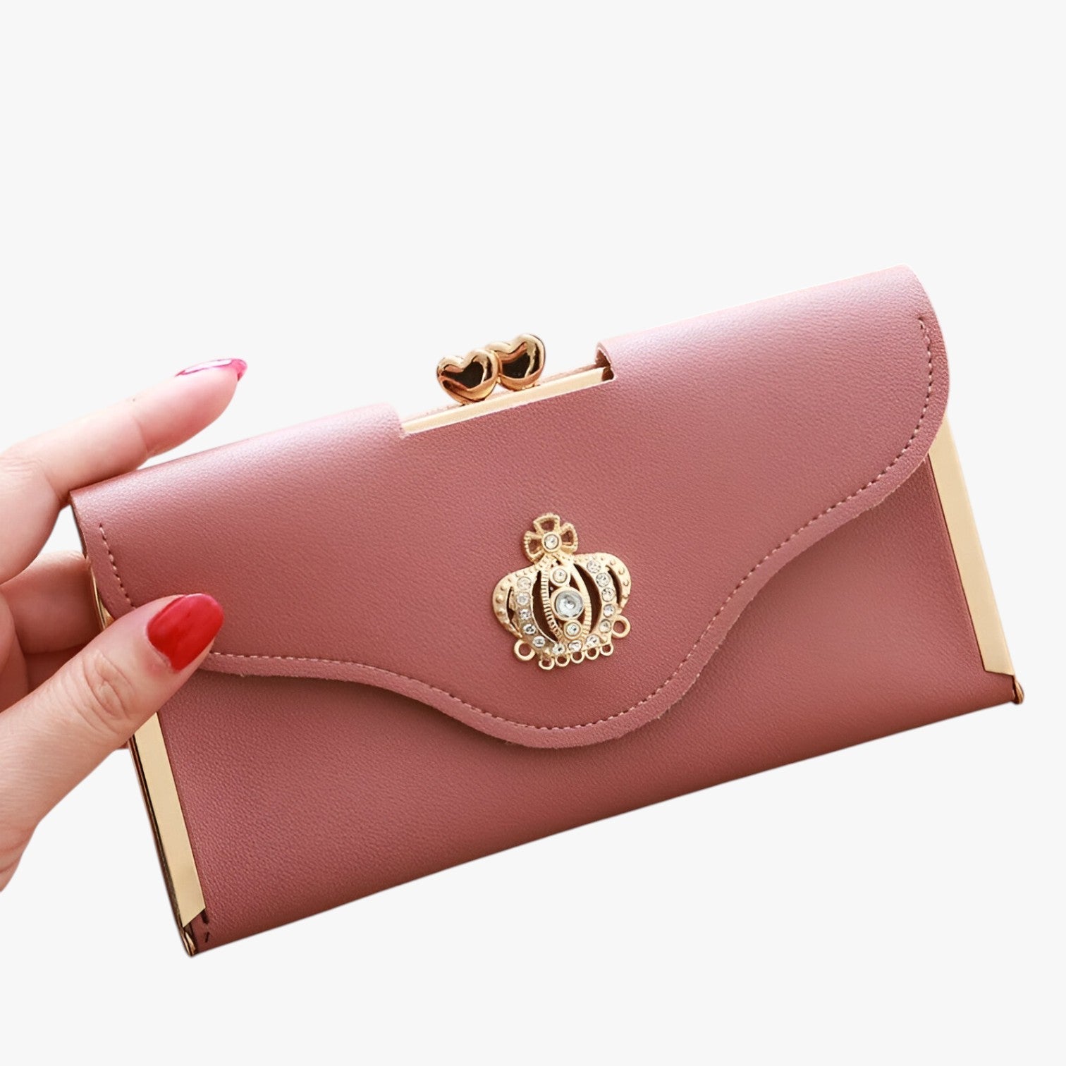 Sheryl | Portafoglio da donna Luxe - Design elegante, ampia suddivisione - Rosa - wallet womens wallet - Concept Palermo