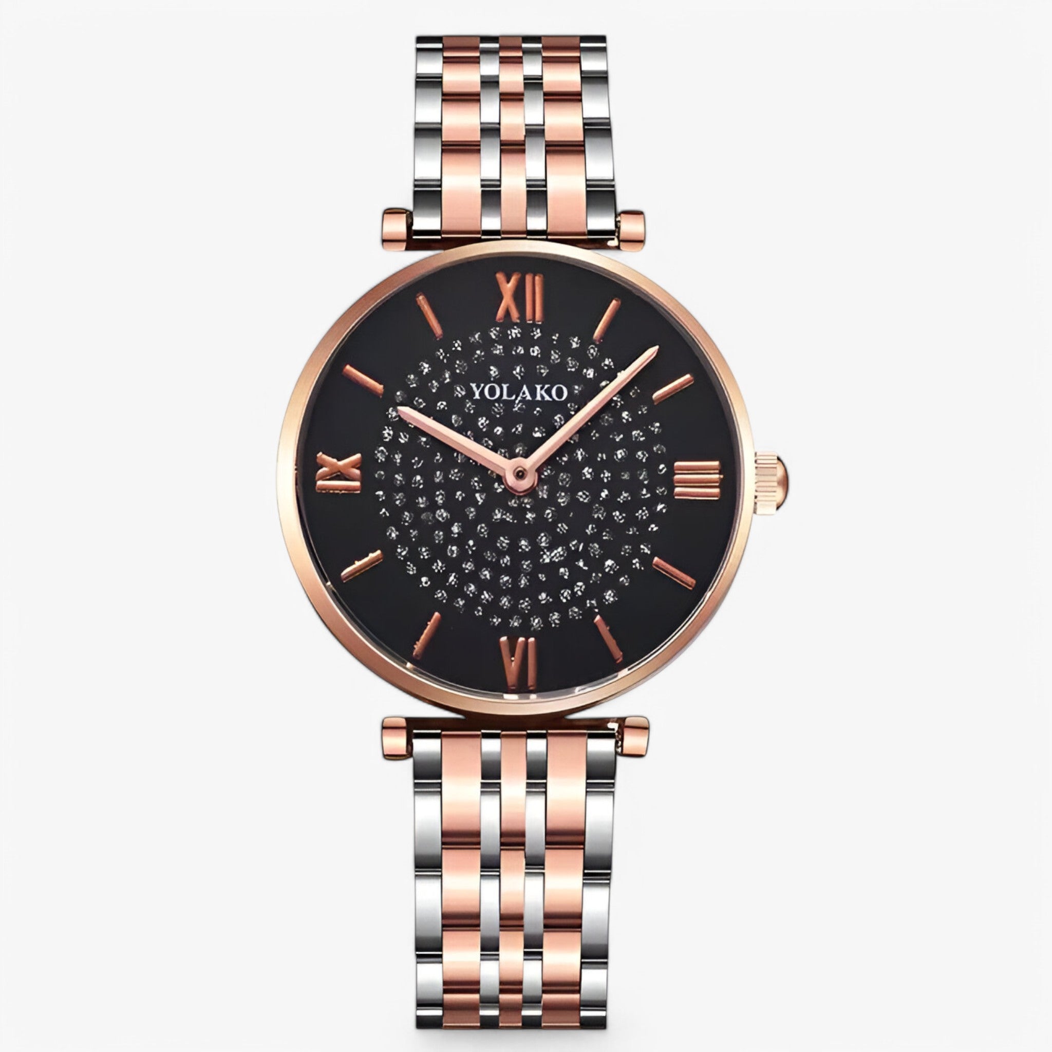 Rosana | Orologio da donna elegante in acciaio inossidabile al quarzo - Oro rosa-nero - female watch watch for women - Concept Palermo