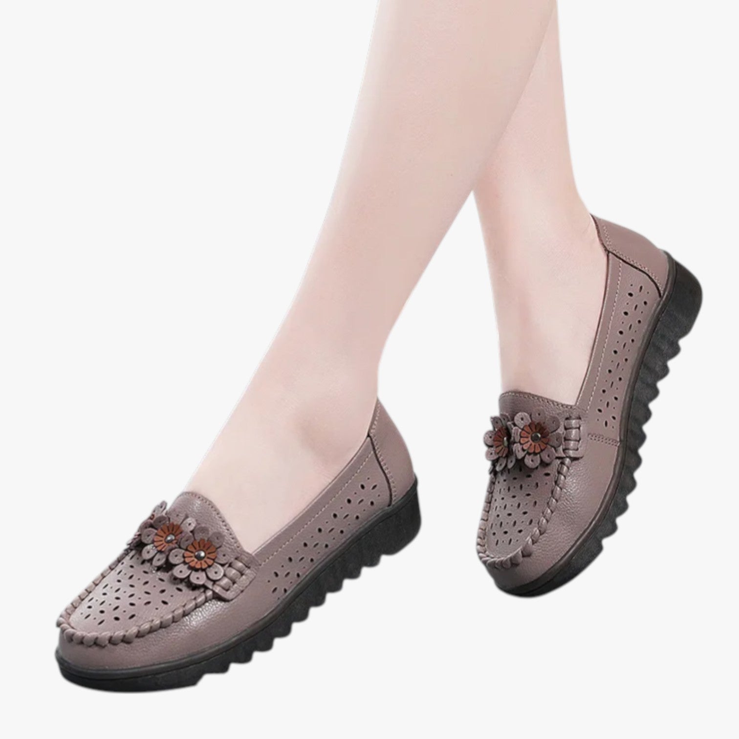 Annie | Mocassini estivi in pelle - Comodità e freschezza con eleganti dettagli floreali - - shoes Shoes women summer shoes - Concept Palermo