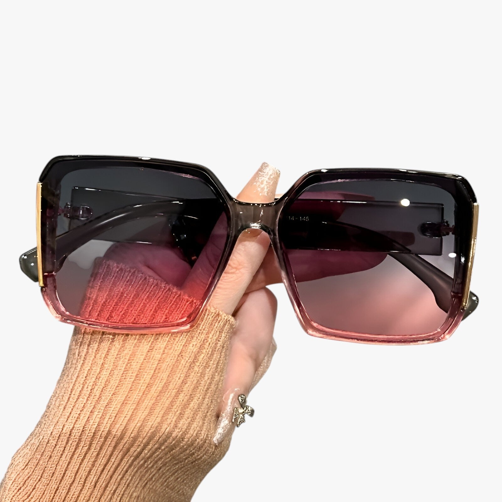 Lainey | Occhiali da sole oversize con lenti sfumate per look estivi alla moda - Grigio Rosa - Fashion Sunglasses Sunglasses - Concept Palermo