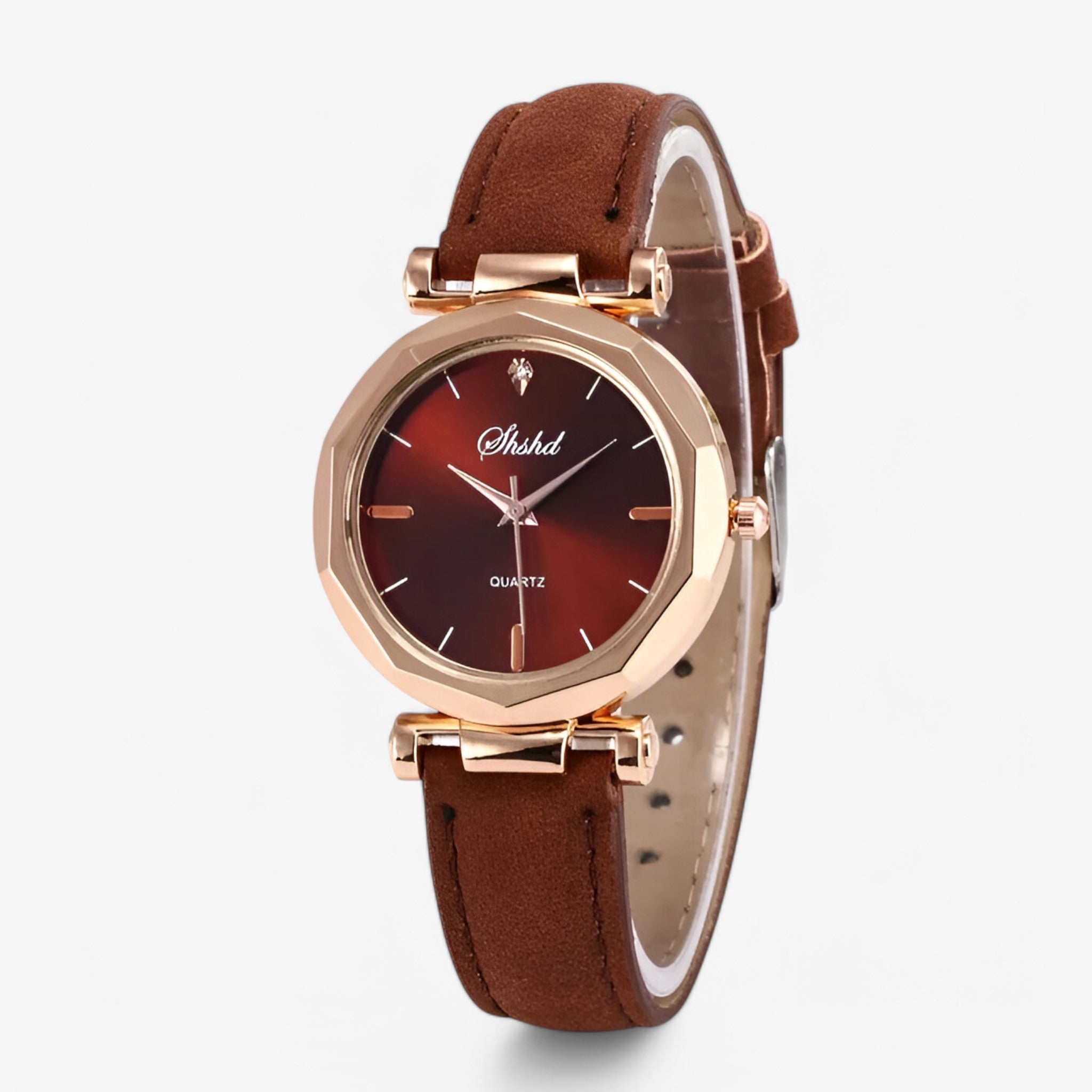 Aria | Orologio da donna in pelle con cristalli e movimento al quarzo - Marrone - female watch watch for women - Concept Palermo