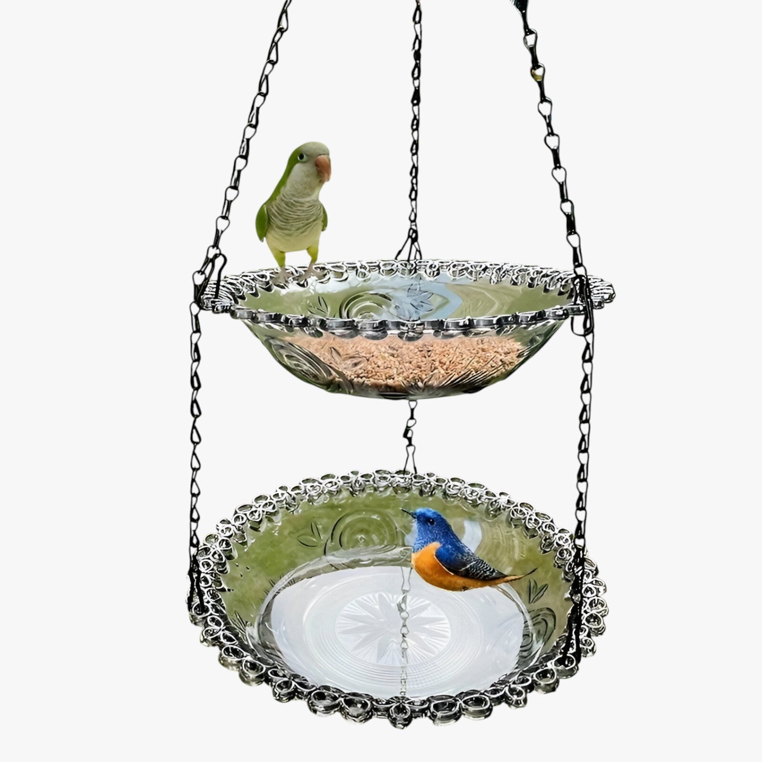 Jerico | Casetta per uccelli a 2 strati con abbeveratoio – Sostenibile e decorativa - Grigio - bird bird house birdproduct - Concept Palermo