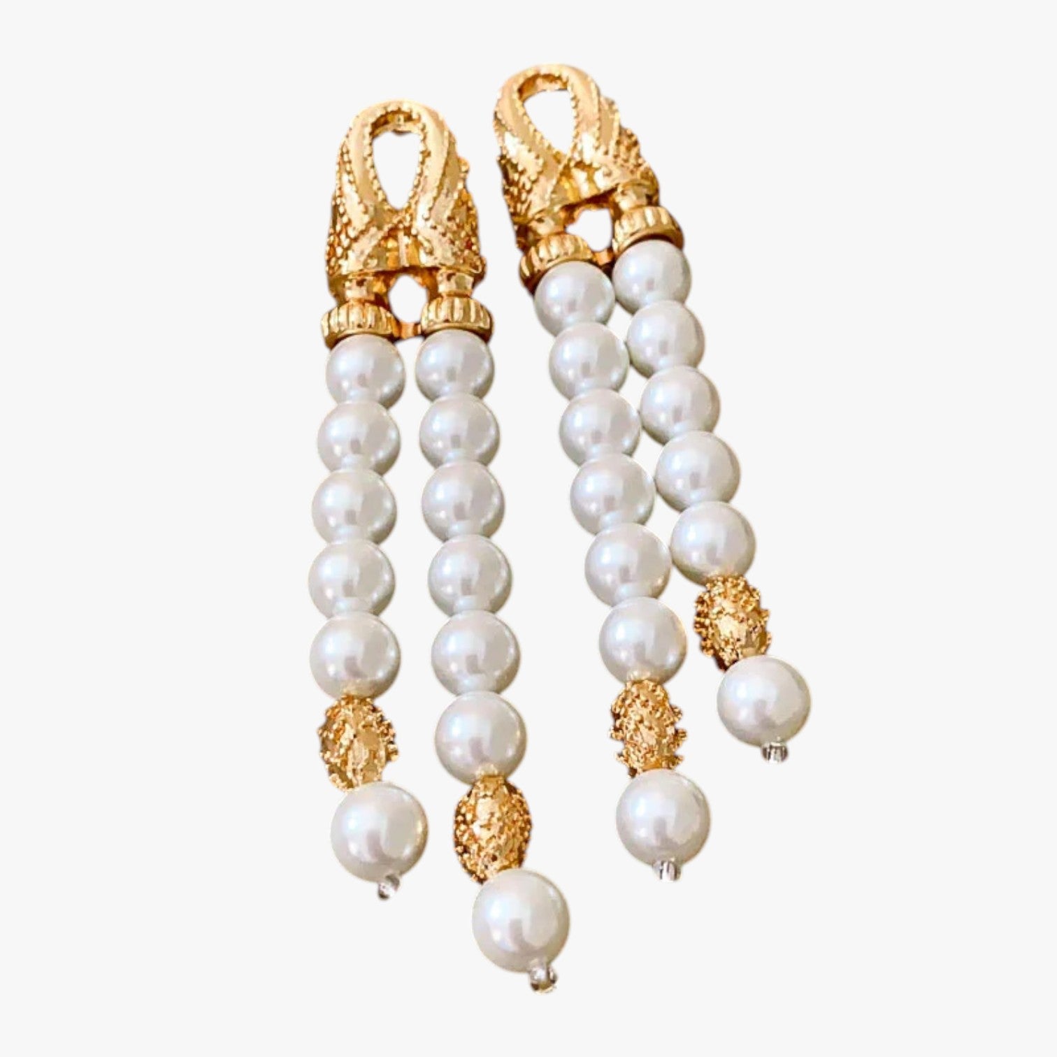 Briana | Orecchini a Strati con Perla & Nappa Eleganza Geometrica alla Francese - Oro - EARRINGS Earrings for Women Girls New Fashion Earrings womens earring - Concept Palermo