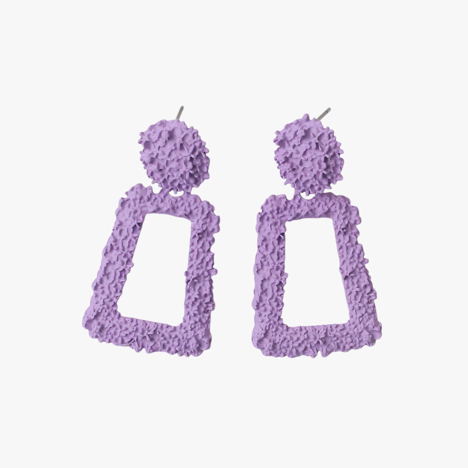 Kali | Orecchini pendenti geometrici in metallo scolpito - viola - EARRINGS Earrings for Women Girls New Fashion Earrings - Concept Palermo