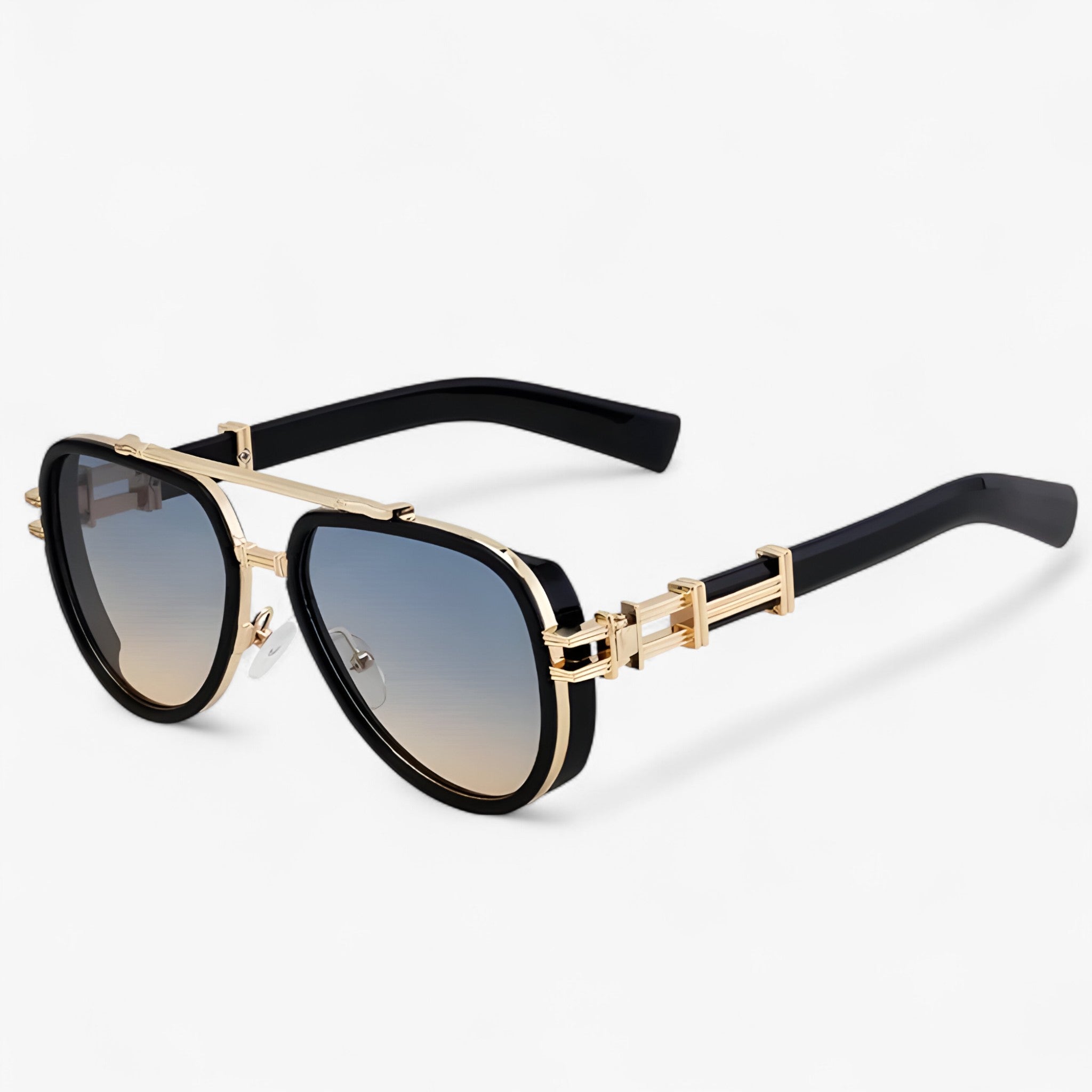 Marek | Occhiali da sole polarizzati steampunk oversize - Nero Oro Giallo - - Concept Palermo