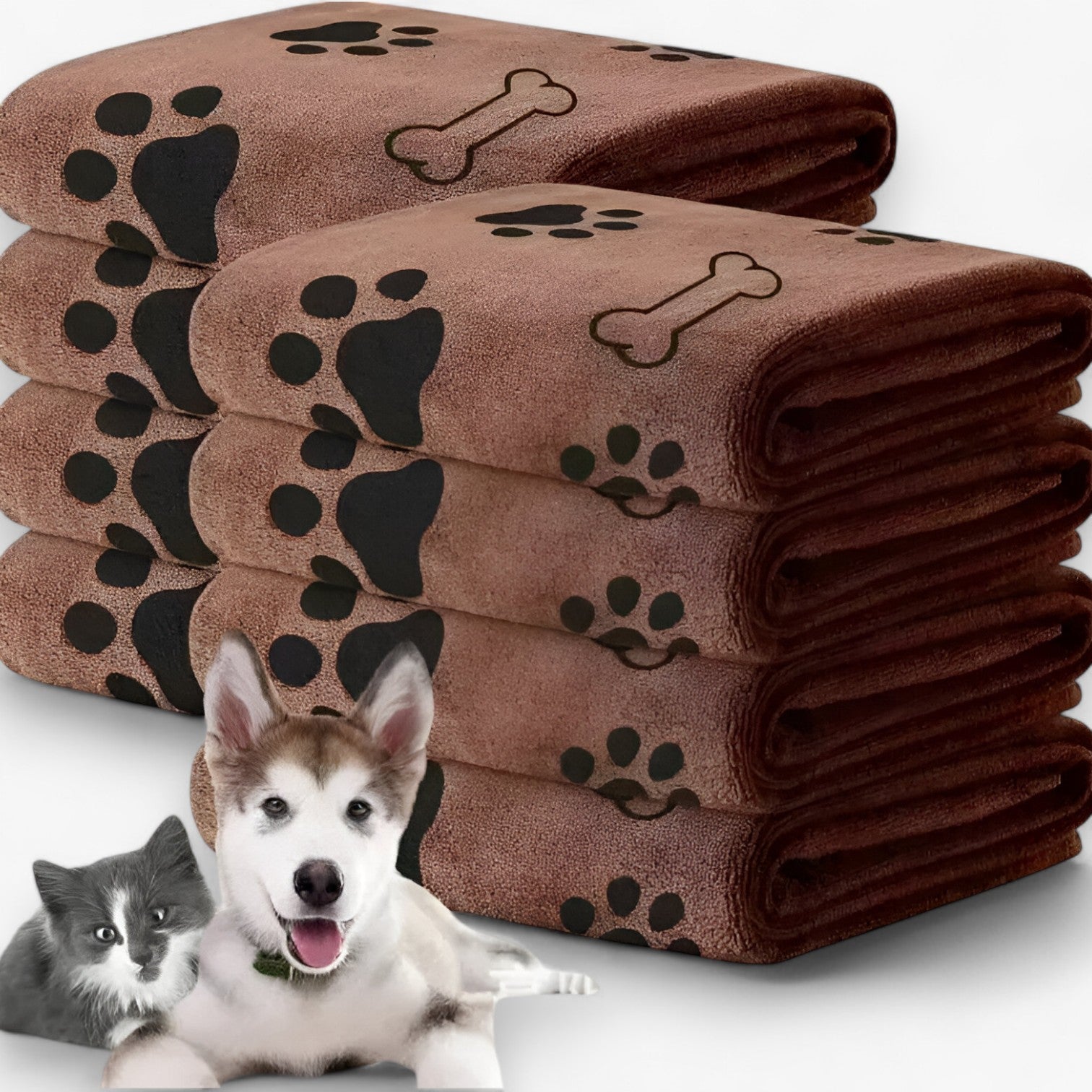 Rex | Asciugamano in Microfibra ad Asciugatura Rapida per Cani e Gatti - Marrone 60cm - pet pet accessories PET SUPPLIES - Concept Palermo