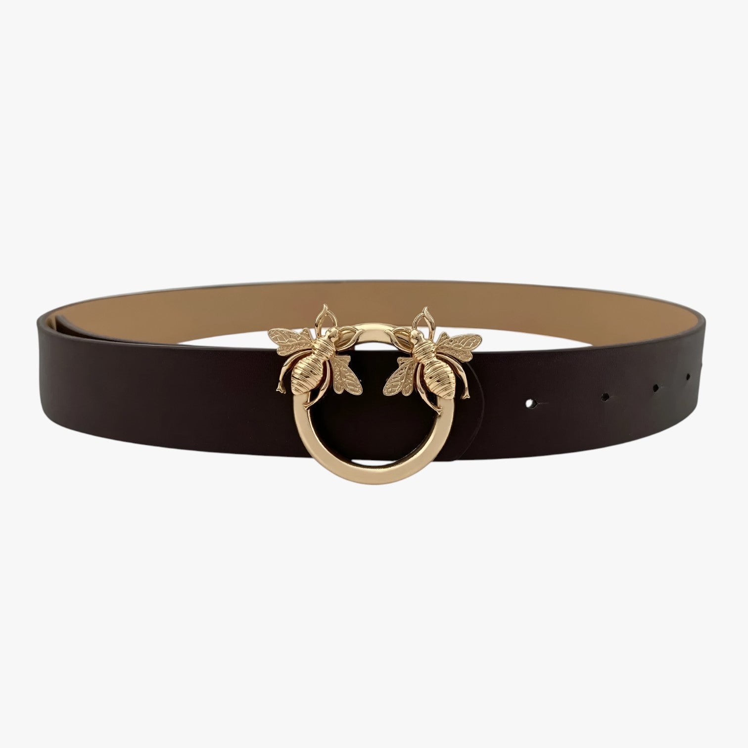 Sabrina | Cintura elegante in pelle con fibbia di design - Caffè 105CM CINA - Belts waist belt for women Womens belt - Concept Palermo