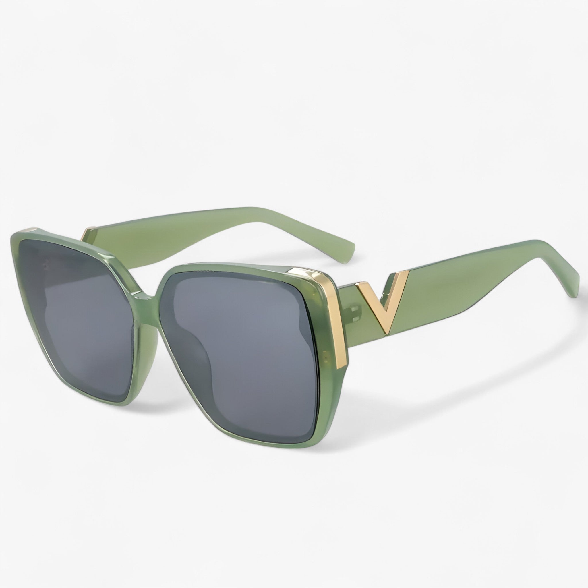 Jude | Occhiali da sole a specchio vintage a forma di V - Verde - Fashion Sunglasses men sunglasses polarized mens sunglasses Polarized man sunglasses Sunglasses sunglasses polarized men - Concept Palermo