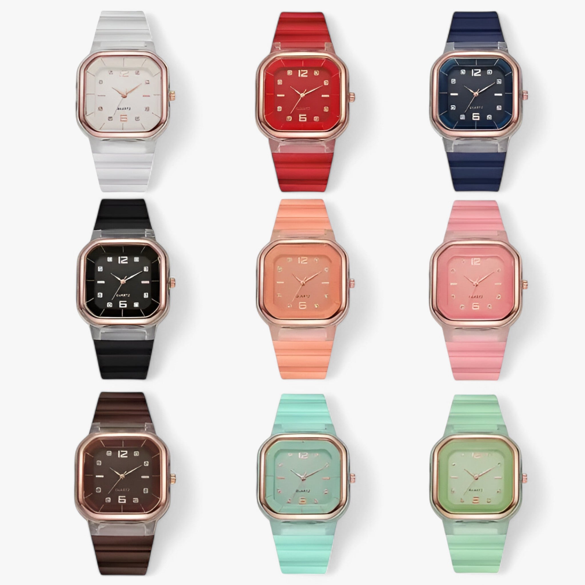 Janessa | Orologio da donna in silicone con quadrante grande e dettagli strass - - female watch watch for women - Concept Palermo