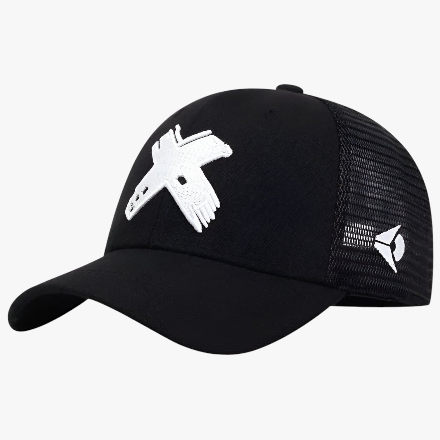 David | Berretto estivo con rete e ricamo X - nero bianco - Baseball caps caps mens cap - Concept Palermo