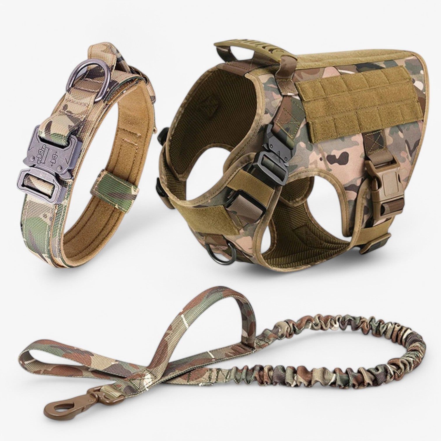 Bernado | Imbracatura tattica per cani - Attrezzatura da addestramento sicura e confortevole - Set Camouflage - dog DOG SUPPLIES - Concept Palermo