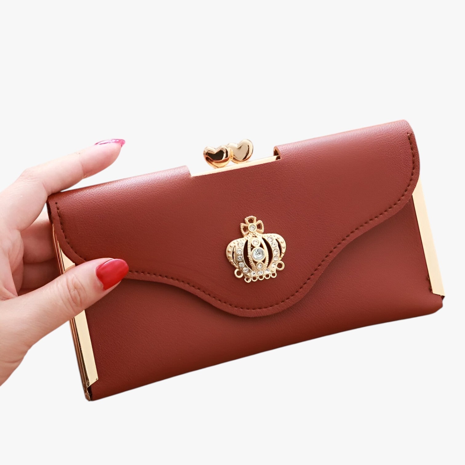 Sheryl | Portafoglio da donna Luxe - Design elegante, ampia suddivisione - Marrone - wallet womens wallet - Concept Palermo
