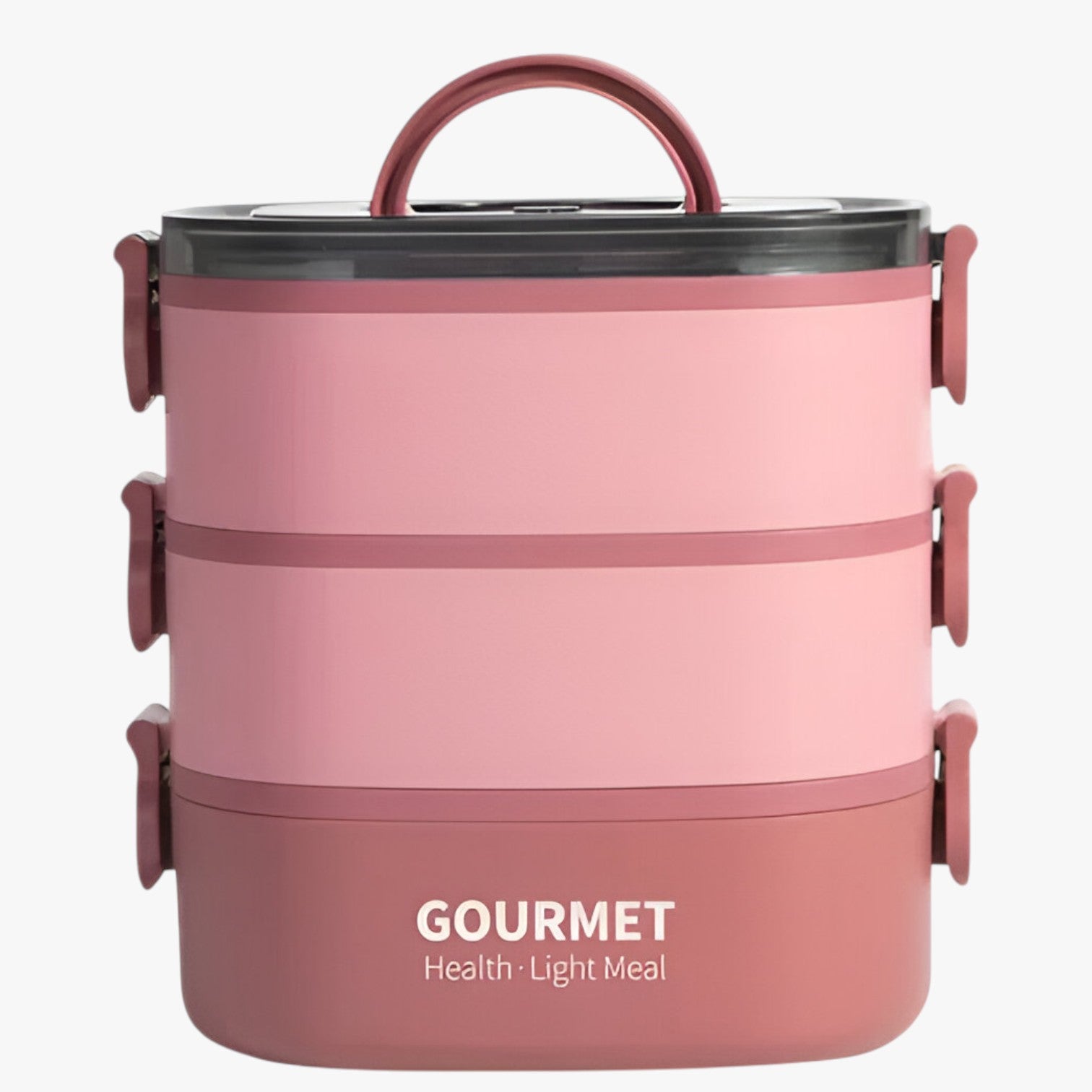 Frankie | Scatola Pranzo da 2000ML a Prova di Perdite con 3 Scomparti - Rosa 3 2000ml - Kitchen lunch box - Concept Palermo