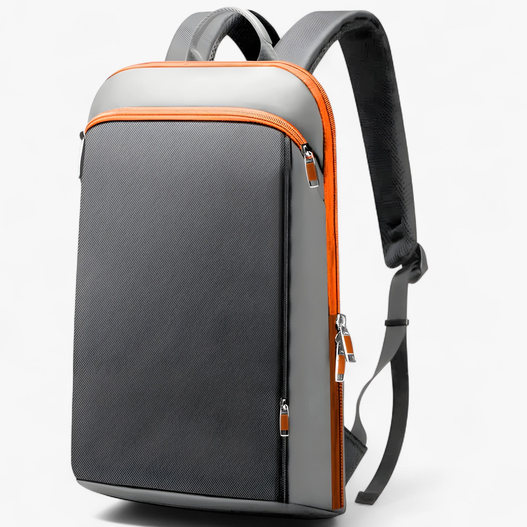 Nico | Zaino sottile da viaggio per laptop - Grigio Arancione - Backpacks - Concept Palermo