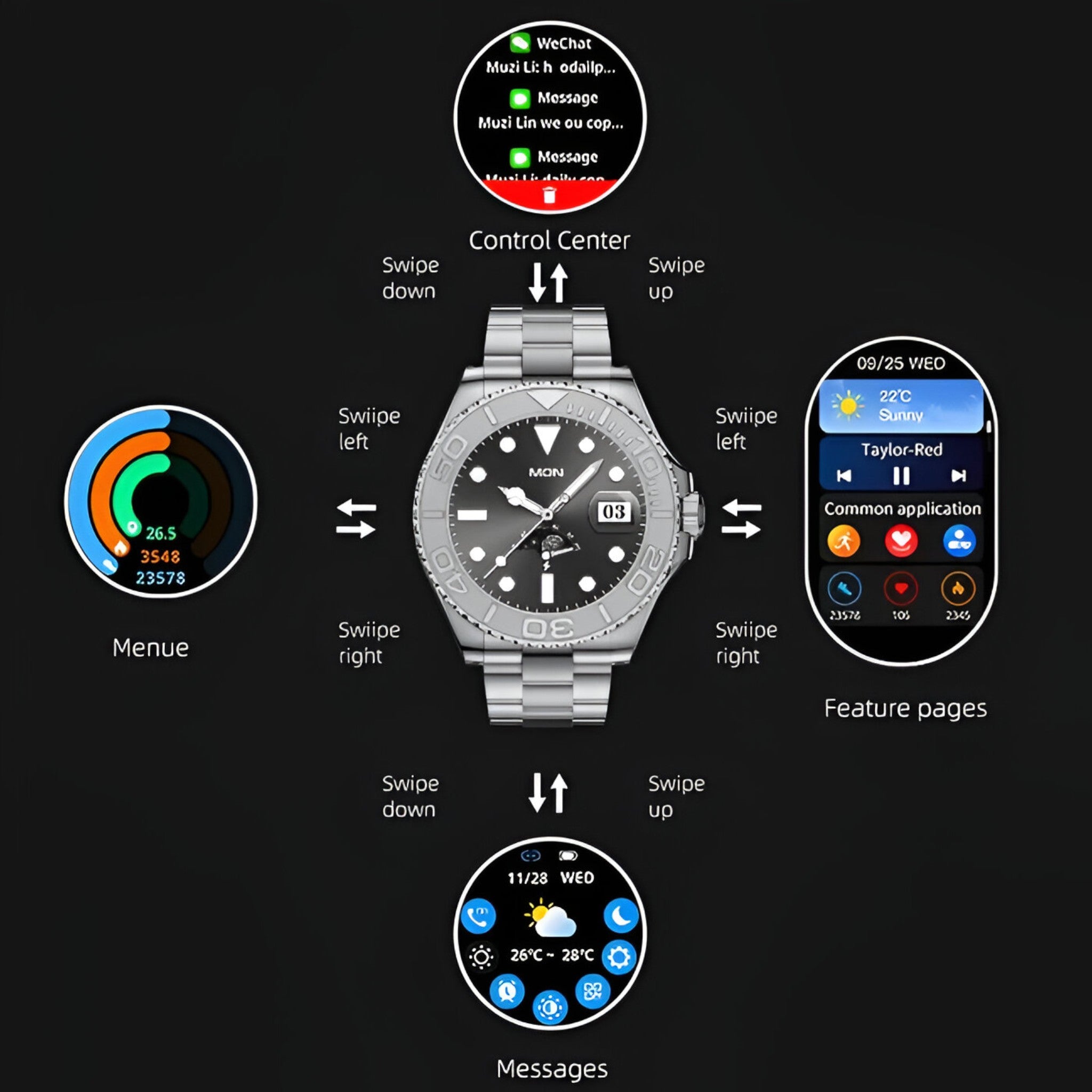 Gabor | Smartwatch di Lusso con Display AMOLED - - - Concept Palermo