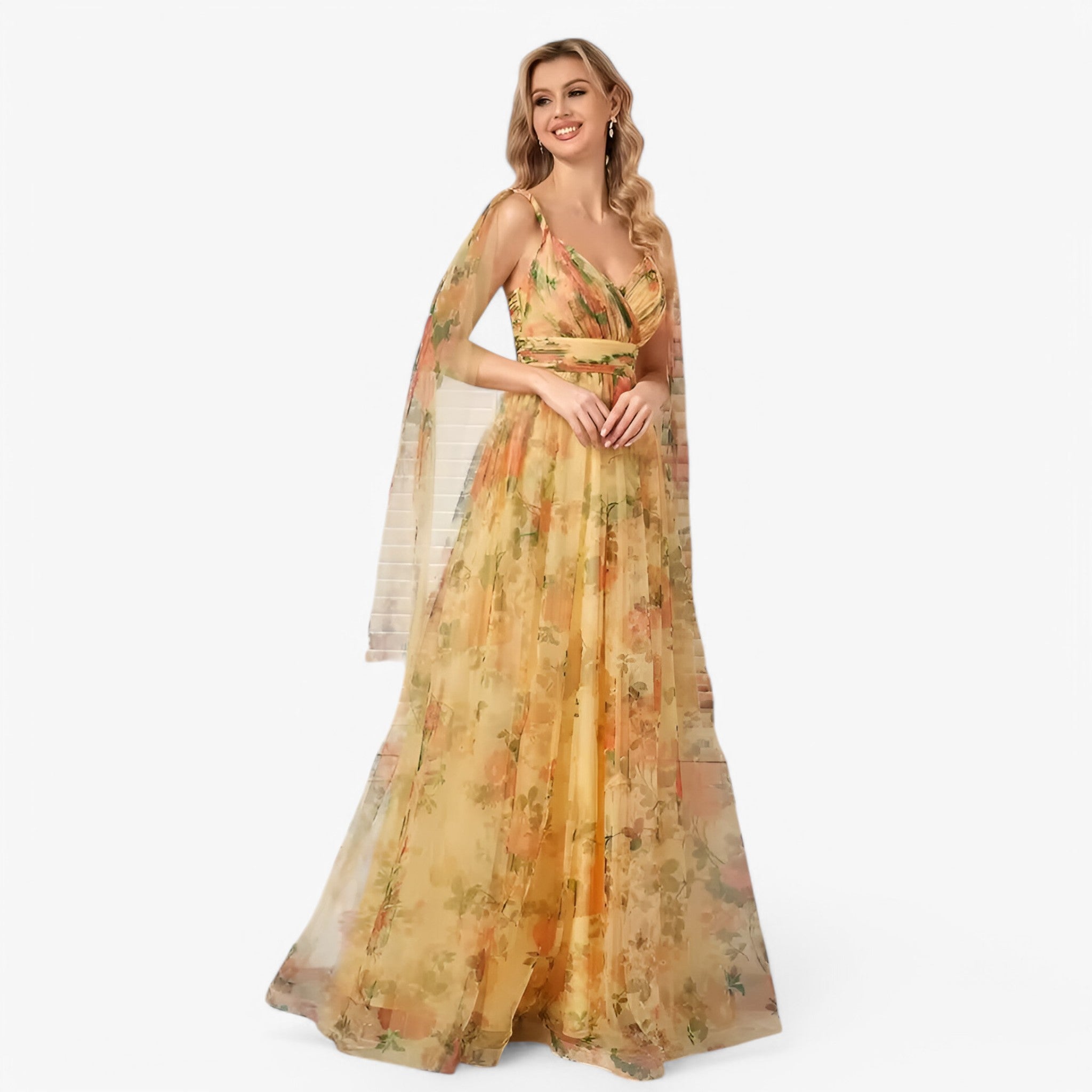 Valentina | Abito da Sera in Chiffon con Scollo a V - - - Concept Palermo