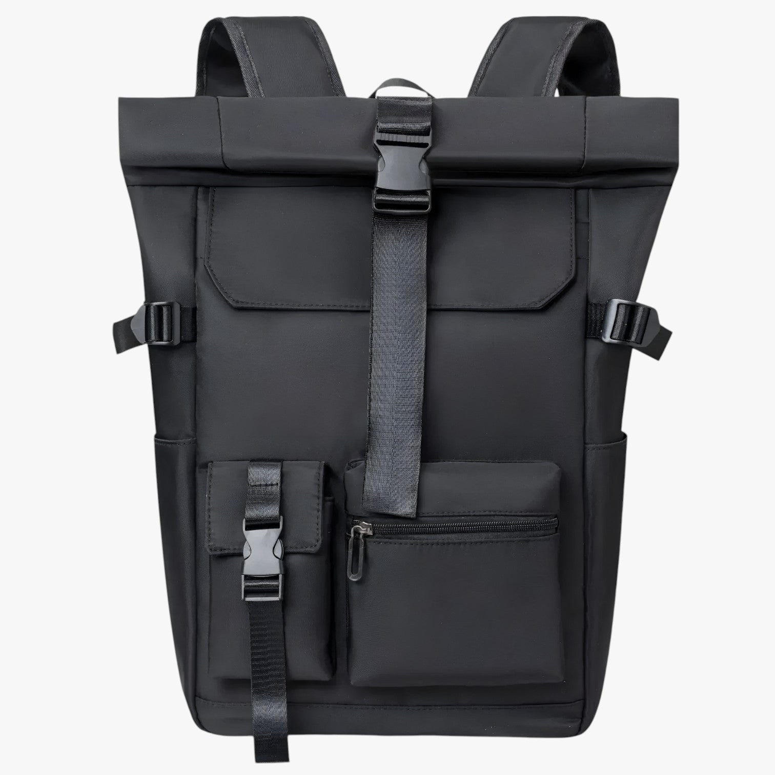 Adrian | Zaino arrotolabile impermeabile e confortevole per viaggi all'aperto attivi - Nero - Backpacks - Concept Palermo