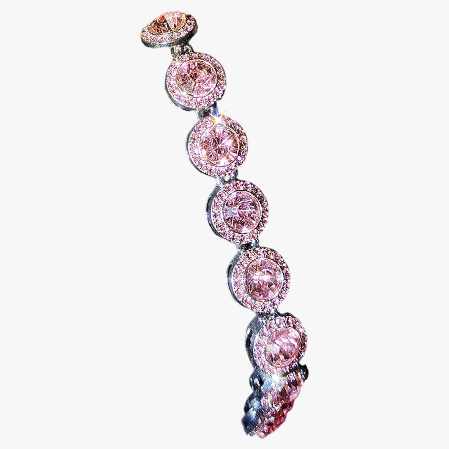 Emery | Bracciale Tennis con Ciondoli Cuore & Cristallo – Eleganza Hip Hop per Ogni Occasione - Rosa 3 - BRACELET BRACELET FOR WOMEN BRACELETS bracelets for women women bracelets - Concept Palermo
