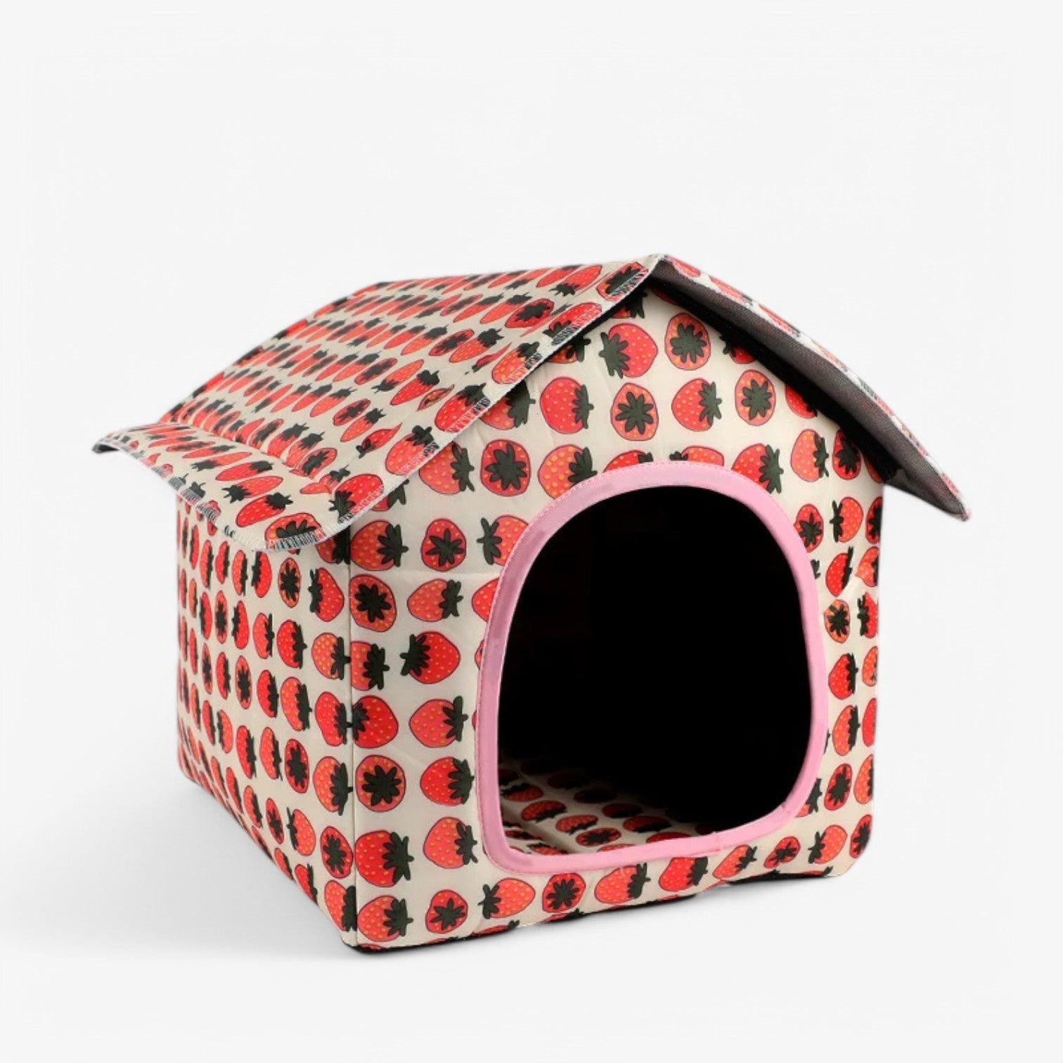 Harlow | Casetta per gatti impermeabile – Calda e accogliente per esterni - Fragola - dog DOG SUPPLIES - Concept Palermo