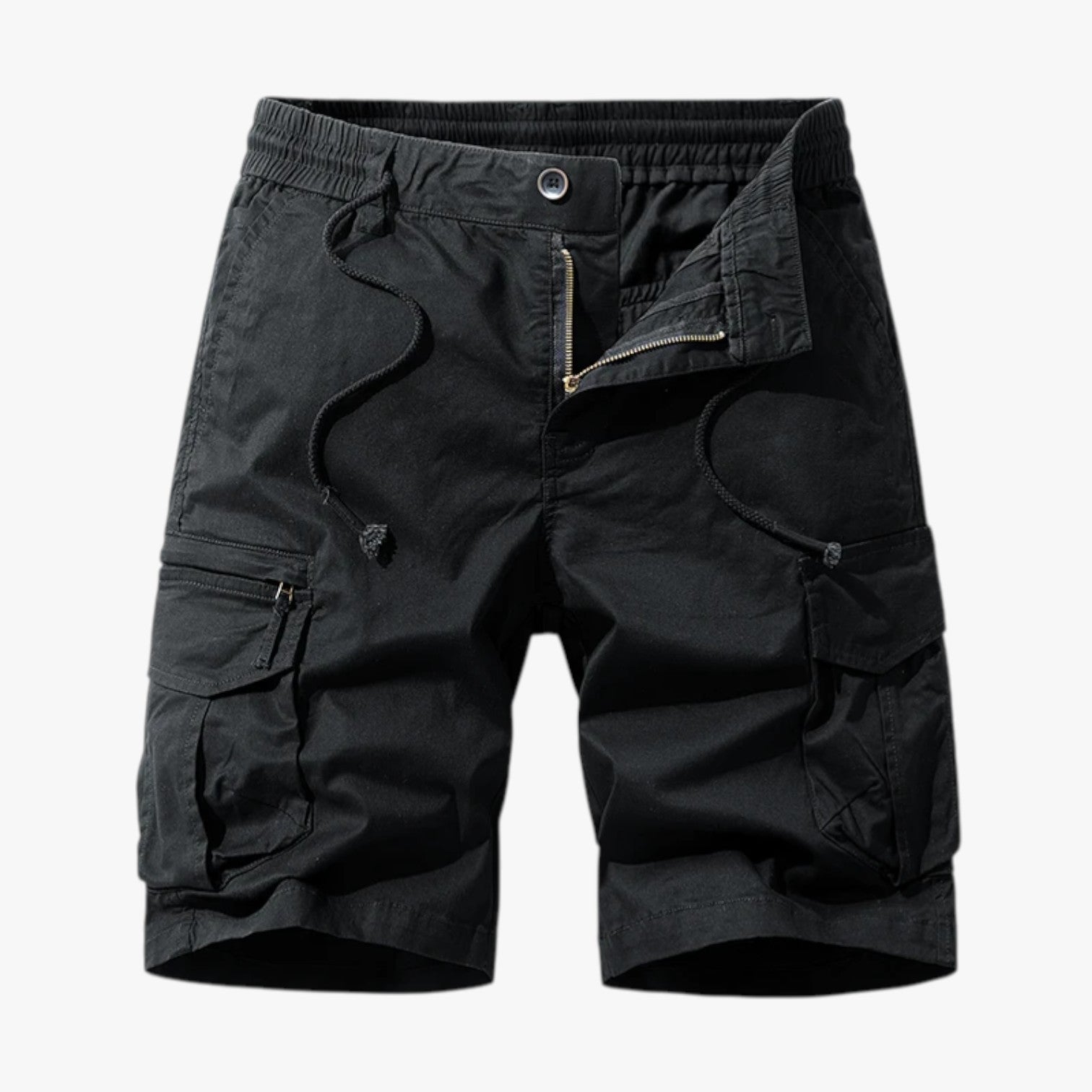 Russel | Bermuda cargo da uomo - Comfort estivo con pratiche tasche - Nero - Herren Shorts komfortable Shorts shorts for men Summer shorts - Concept Palermo