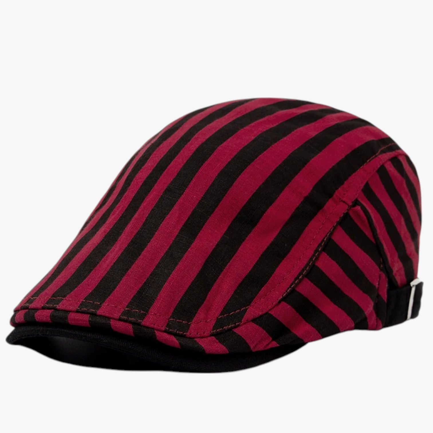 Blake | Berretto Estivo in Cotone e Lino Vintage - Stripes Burgundy Adjustable 54-59 cm - caps mens cap - Concept Palermo