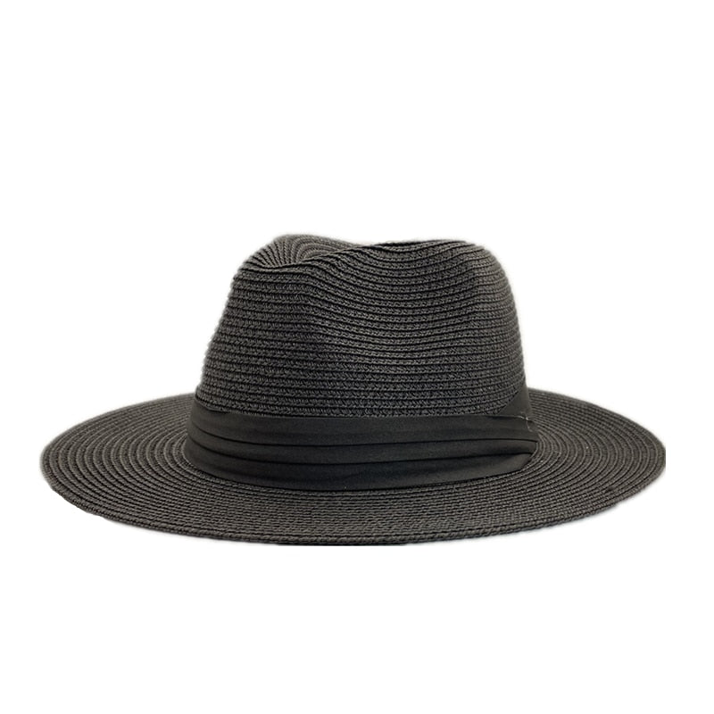 Cappello di paglia panamense - Nero - hat Hat for girls Sun Hats women hat - Concept Palermo