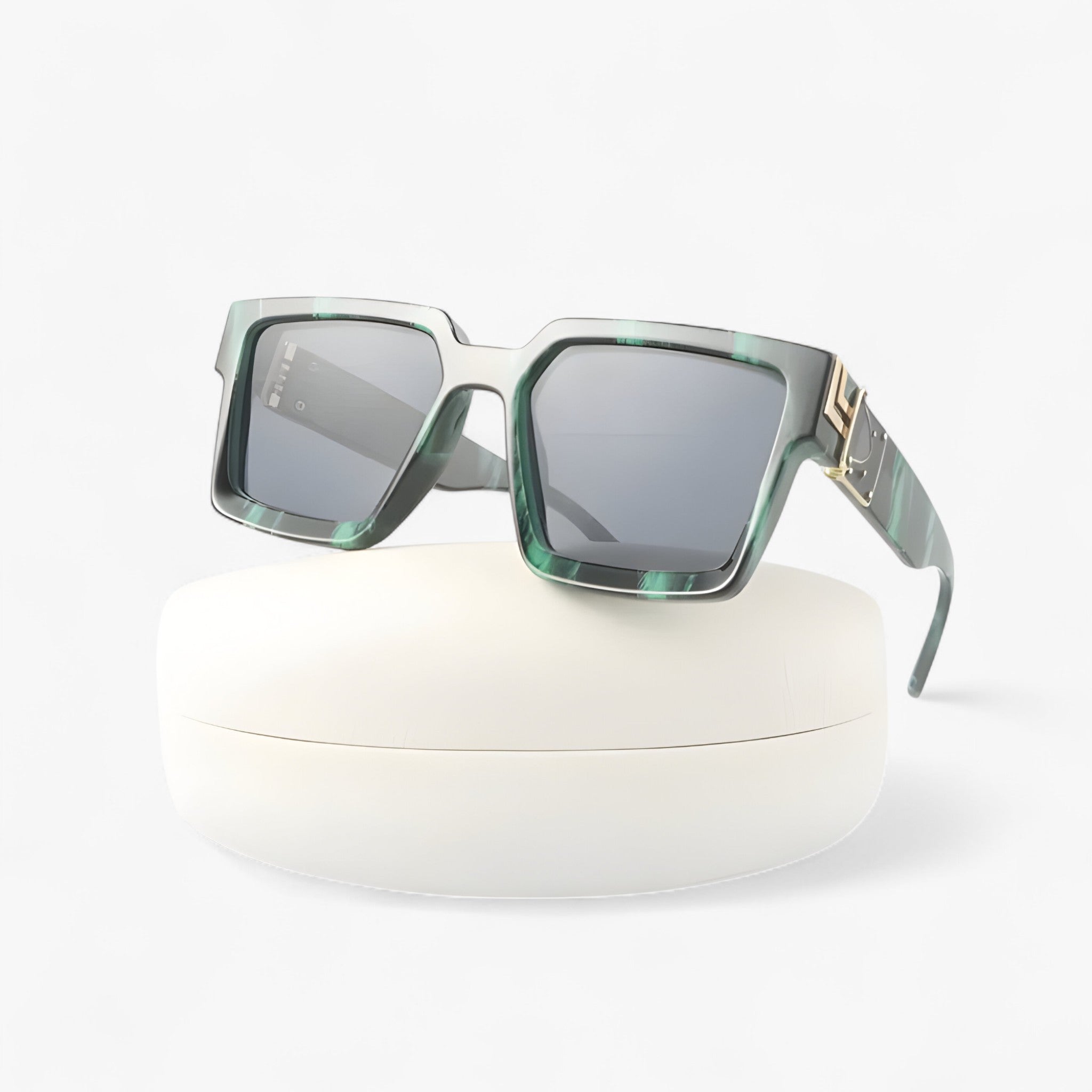 Rex | Occhiali da sole quadrati vintage neri da uomo - Verde no box - Fashion Sunglasses men sunglasses polarized mens sunglasses Polarized man sunglasses Sunglasses sunglasses polarized men - Concept Palermo