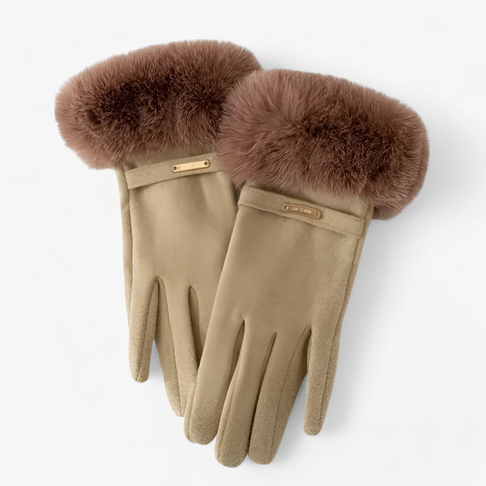 Emma | Guanti Touchscreen Eleganti per Giornate Invernali Calde - Khaki Una taglia - gloves winter gloves Women fashion - Concept Palermo