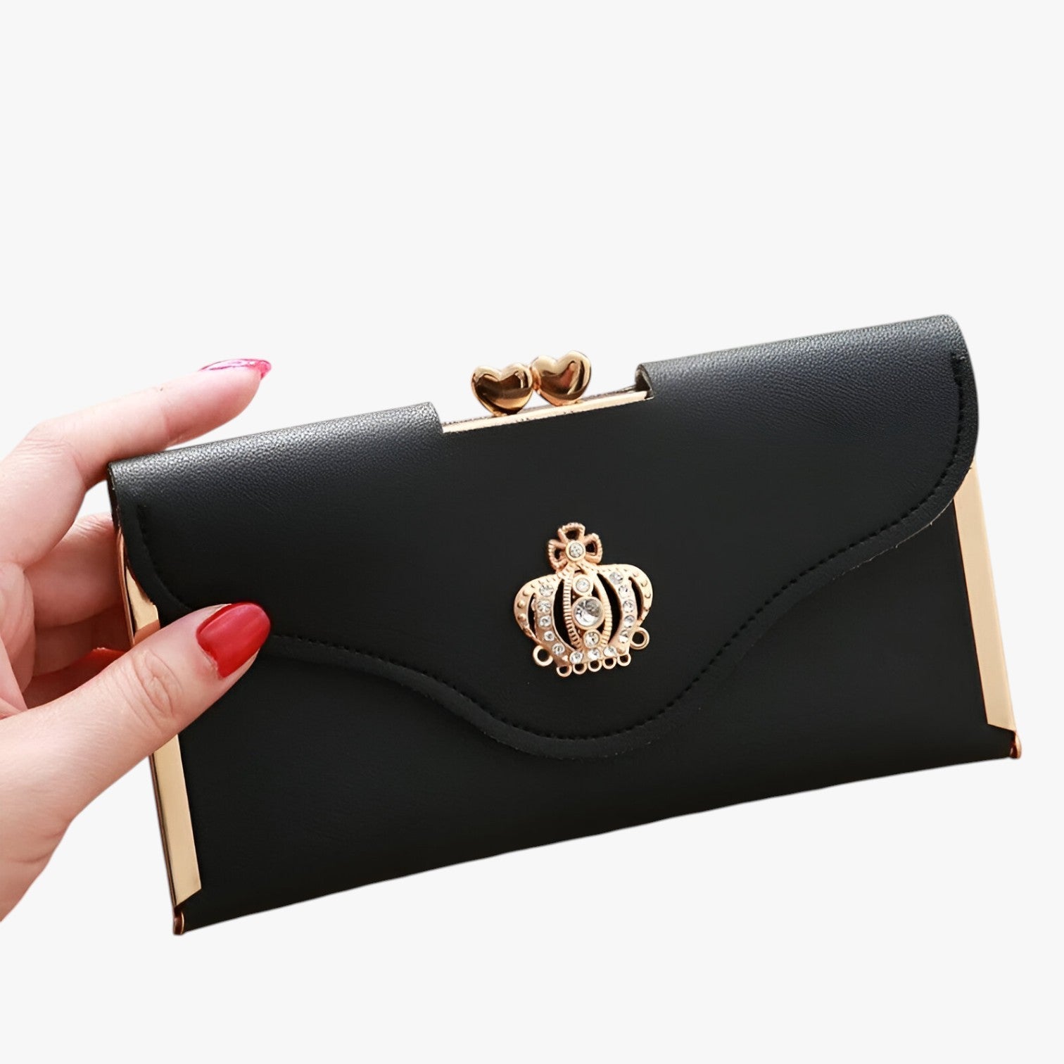 Sheryl | Portafoglio da donna Luxe - Design elegante, ampia suddivisione - Nero - wallet womens wallet - Concept Palermo