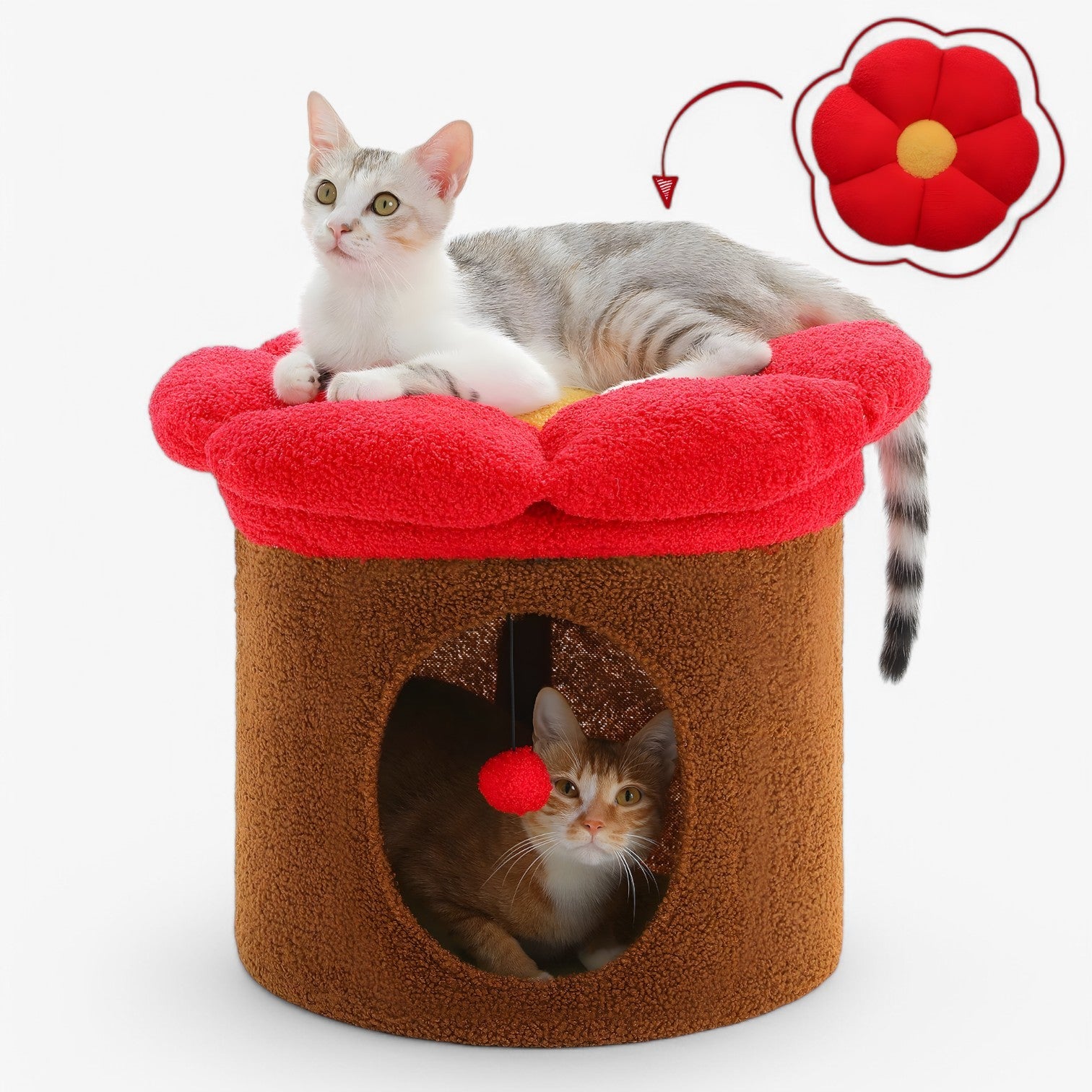 Polly | Rifugio per gatti carino con letto a fiori removibile - - cats pet PET SUPPLIES - Concept Palermo