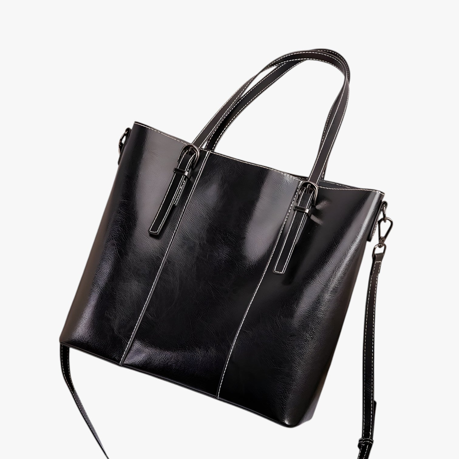 Kayla | Borsa in pelle elegante - Spaziosa, comoda e perfetta per il lavoro - Nero - Bags handbags women bags - Concept Palermo