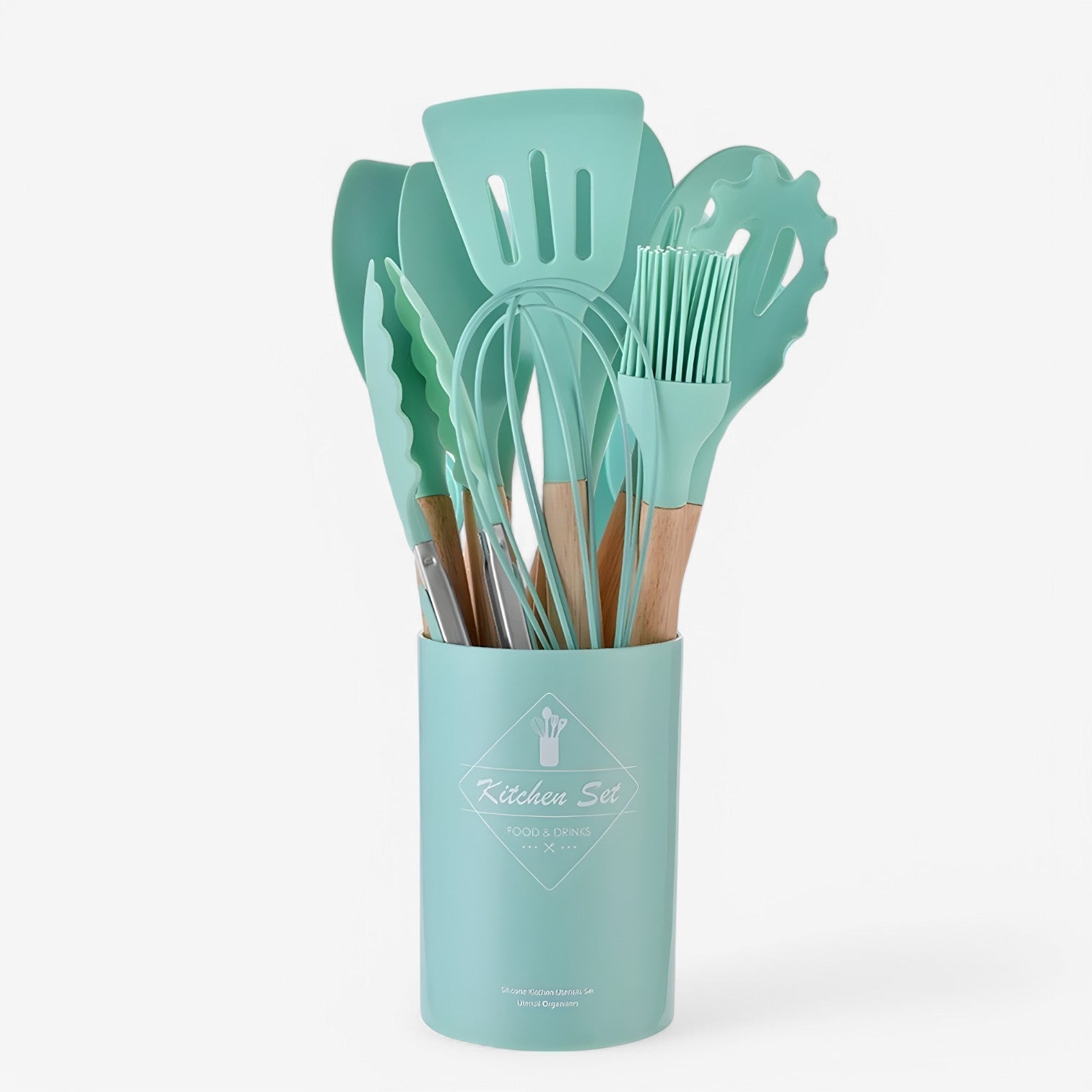 Triana | Set di accessori da cucina in silicone – resistente al calore, antiaderente e durevole - Verde Menta 12Pezzi - Kitchen kitchen accessory kitchen tools - Concept Palermo