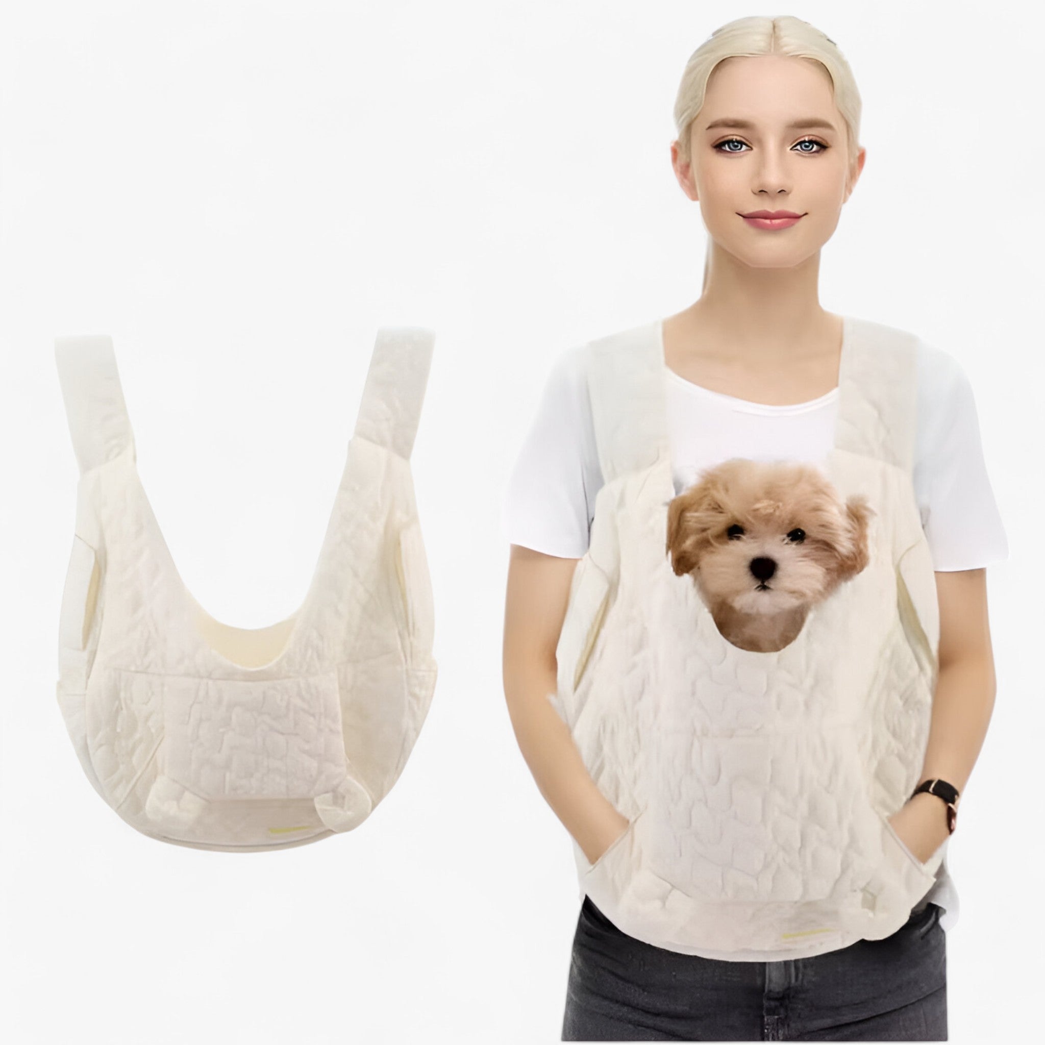 PetVoyager | Borsa da Trasporto Extra Spaziosa – Confortevole, Impermeabile e Resistente al Vento - bianco M - - Concept Palermo