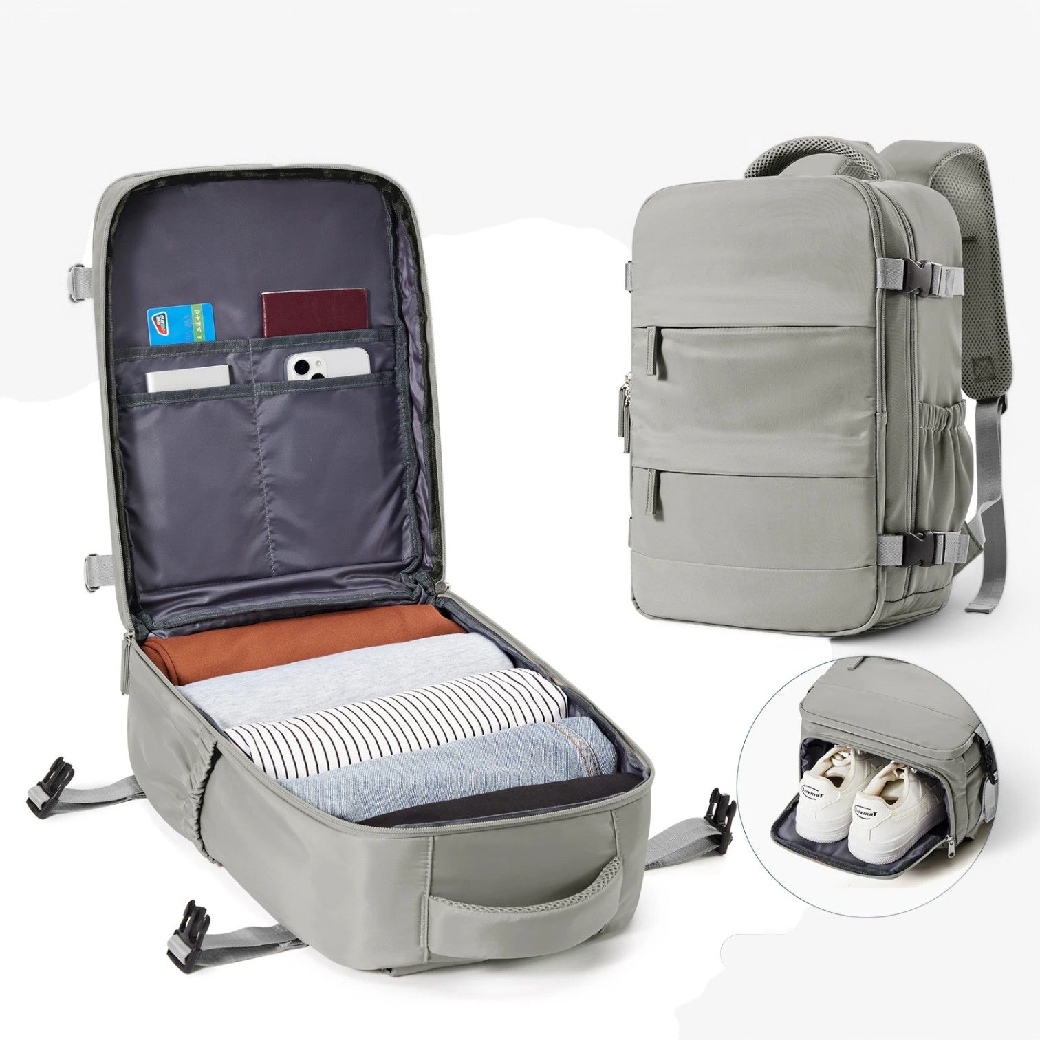 Hampus | Zaino Compatto da Cabina - Pratico e Stiloso - Marrone grigio - bag mens bag travel bag - Concept Palermo