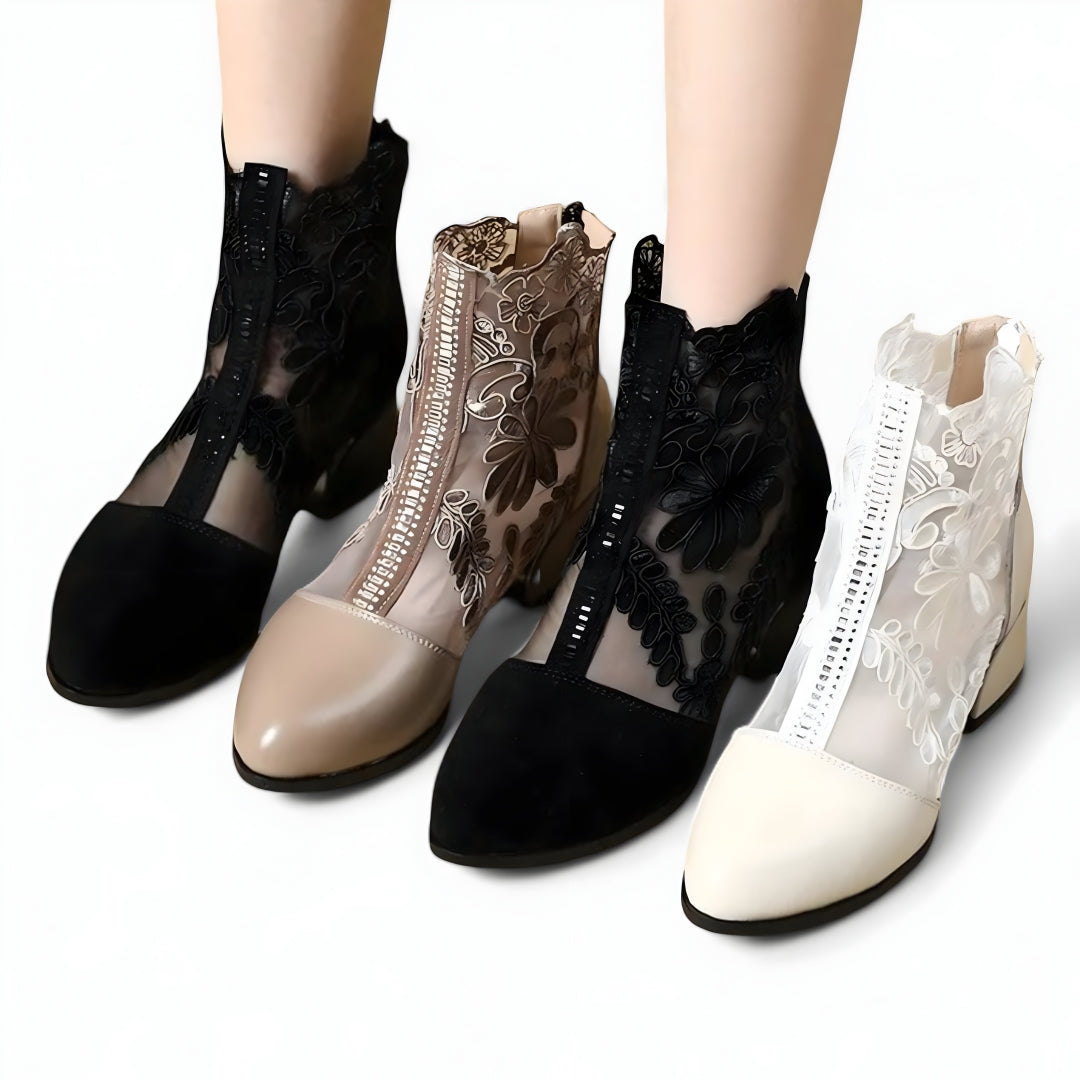 Claire | Stivaletti in vera pelle con lacci e tacco grosso - - BOOTS Boots & Shoes - Concept Palermo