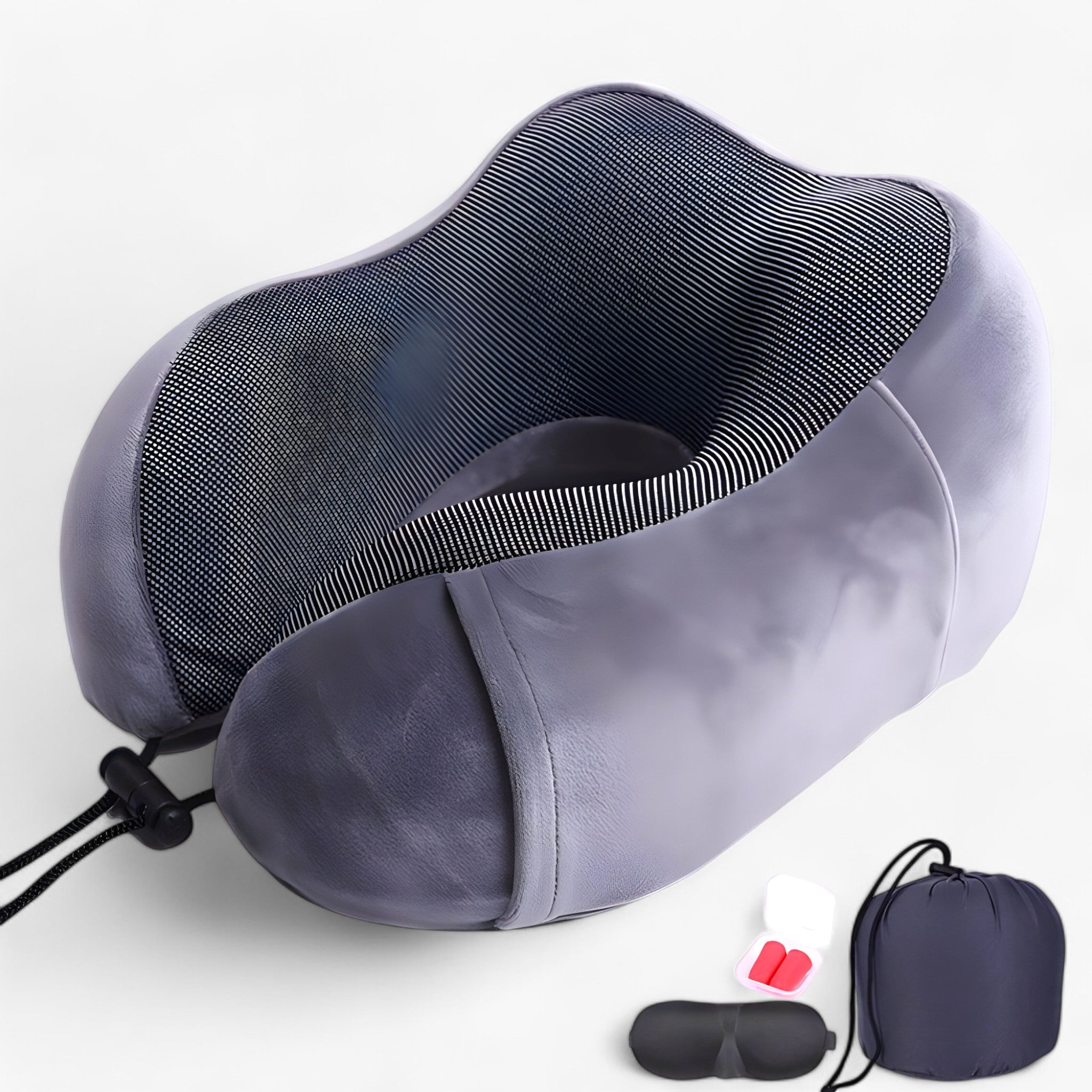 CloudRest | Cuscino da viaggio a U - schiuma di memoria per poggiatesta - Costume grigio - Pillow travel pillow - Concept Palermo
