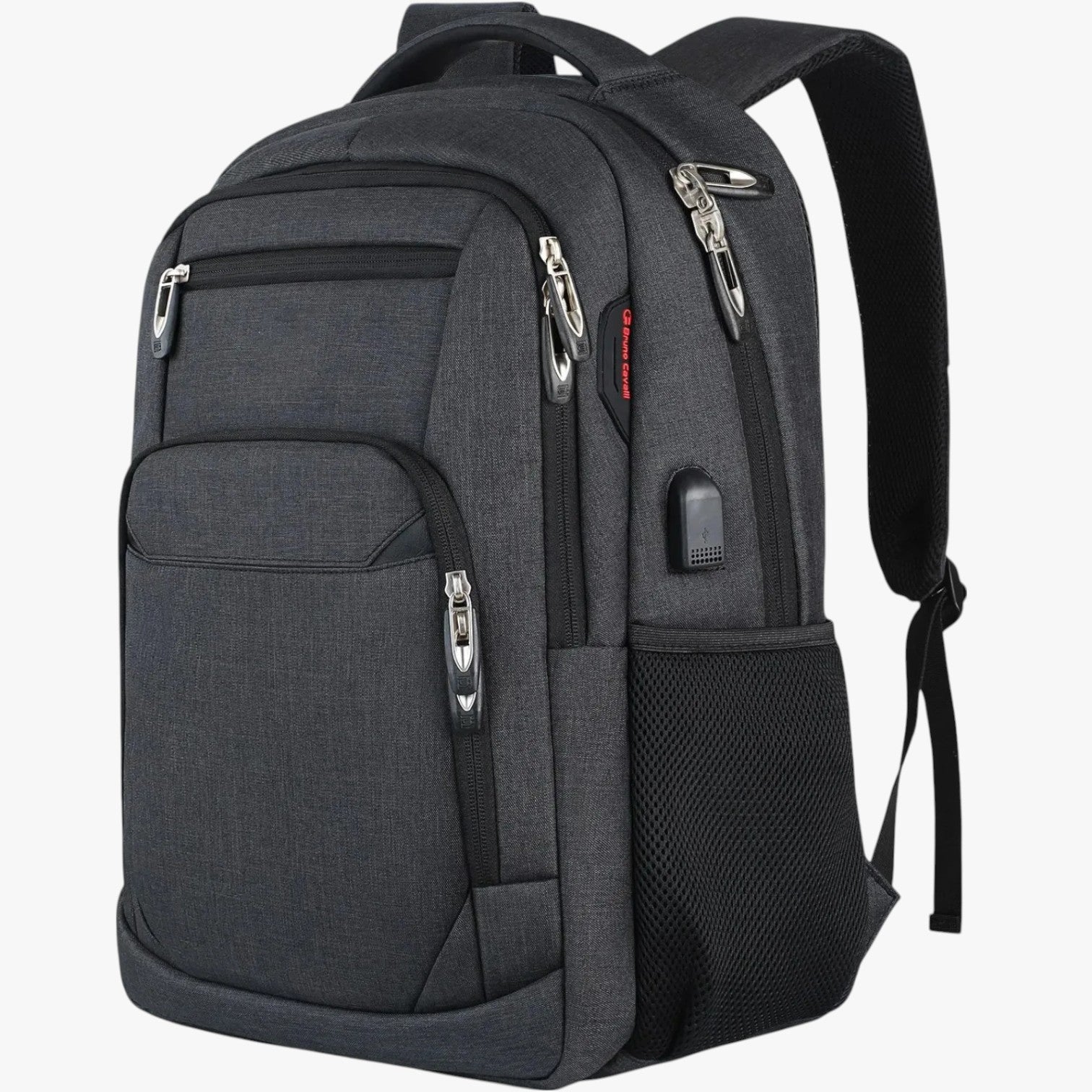 Charlie | Zaino Impermeabile Multiuso con Porta USB Grande Capacità per Viaggi e Lavoro - Nero 18 - bag Bags bags for men mens bag - Concept Palermo