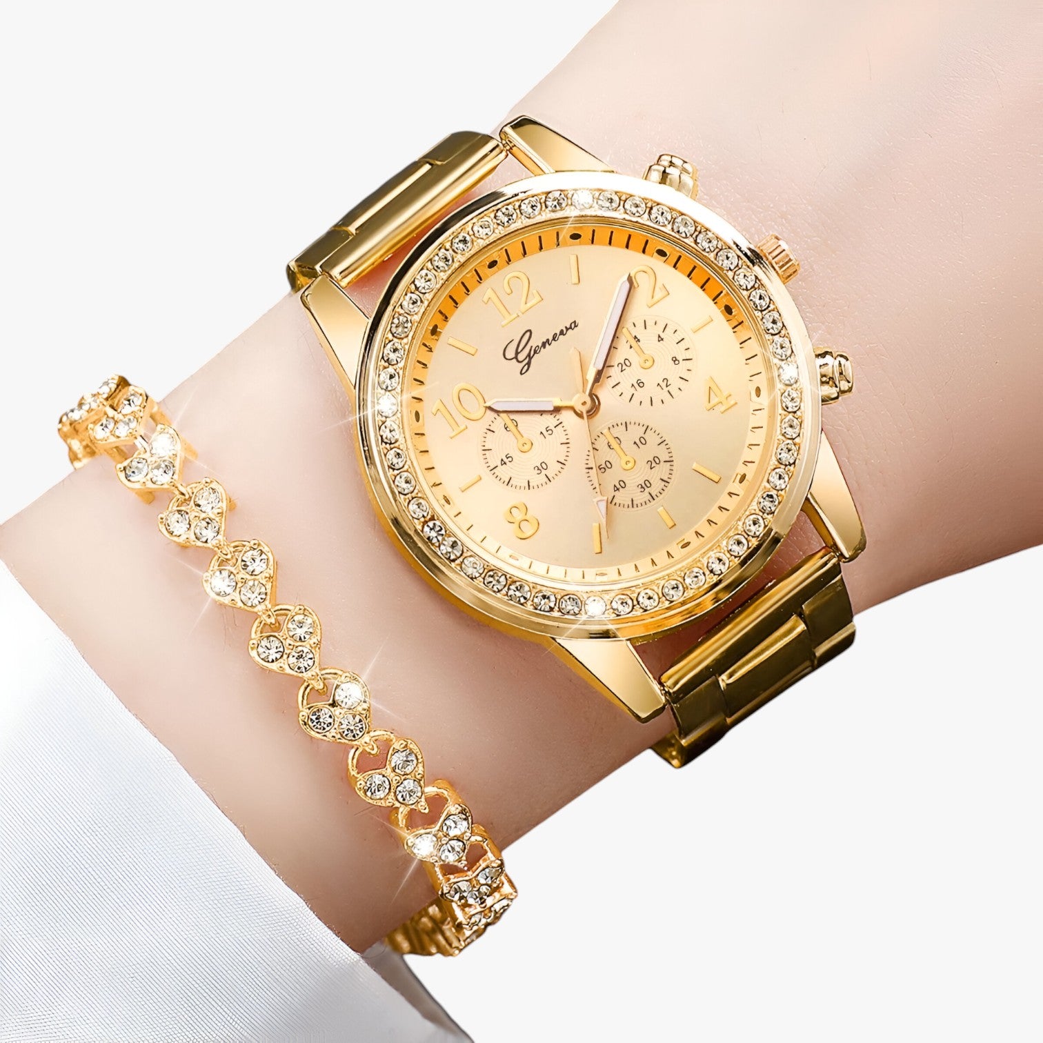 Khloe | Elegante orologio con bracciale in oro e diamanti - - female watch ladies watch watch for women watches wrist watches for women - Concept Palermo