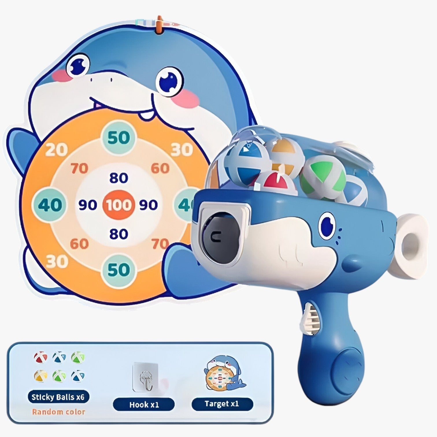 Deszo | Set di Palline Appiccicose a Forma di Balena – Gioco di tiro sicuro e divertente per interni ed esterni - Set Blu - toys toys & gifts toys for kids - Concept Palermo