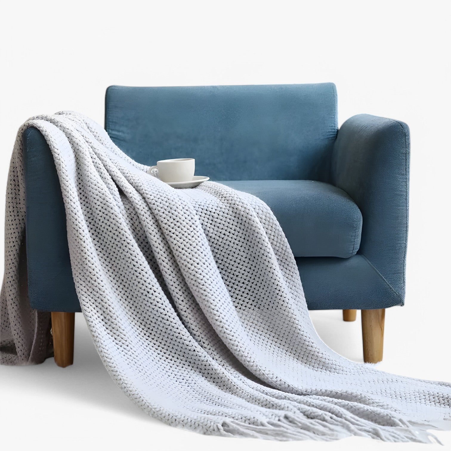 Chiara | Plaid lavorato a maglia accogliente – morbido, caldo e stiloso con frange - - bedroom Home - Concept Palermo