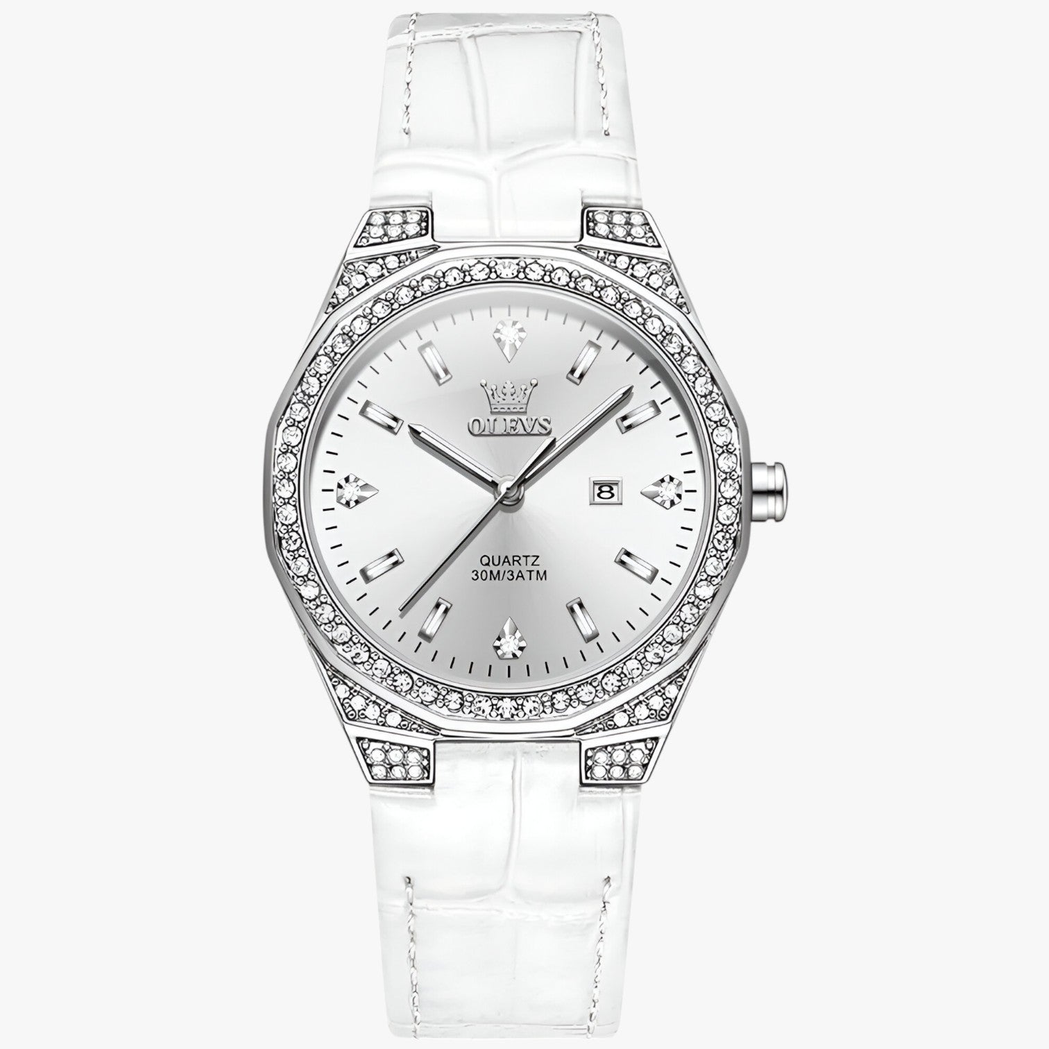 Autumn | Elegante orologio impermeabile con cinturino in pelle - Bianco - female watch ladies watch watch watch for women watches - Concept Palermo
