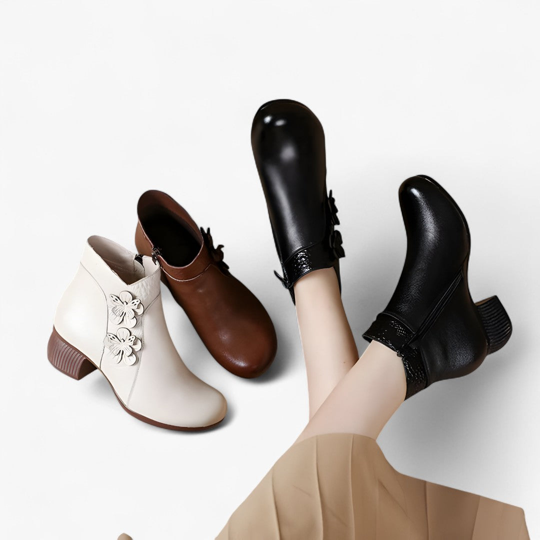 Greta | Stivaletti retrò in vera pelle con tacco ottico - - BOOTS Boots & Shoes - Concept Palermo
