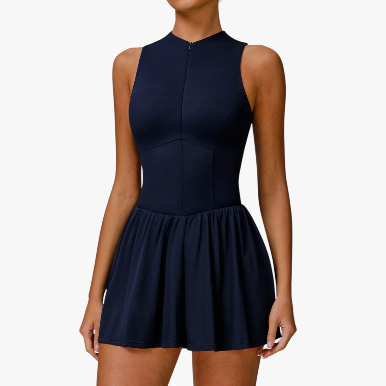 Athena | Completo gonna da tennis con reggiseno push-up incorporato - Blu Badge - women clothes women set clothes women sportswear - Concept Palermo