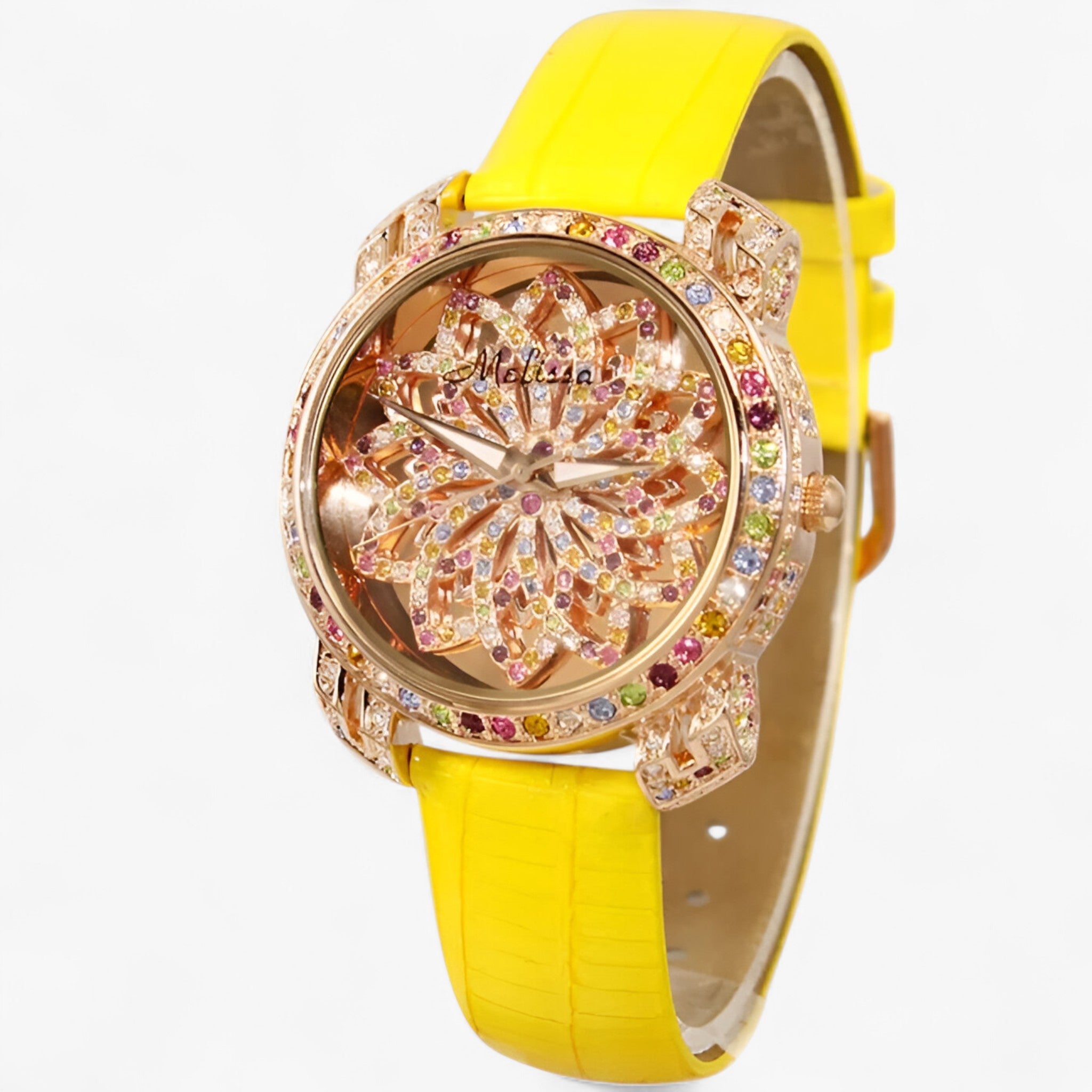 Yolanda | Orologio da donna al quarzo con cristallo a caramella e cinturino in pelle - Gialla - female watch watch for women - Concept Palermo