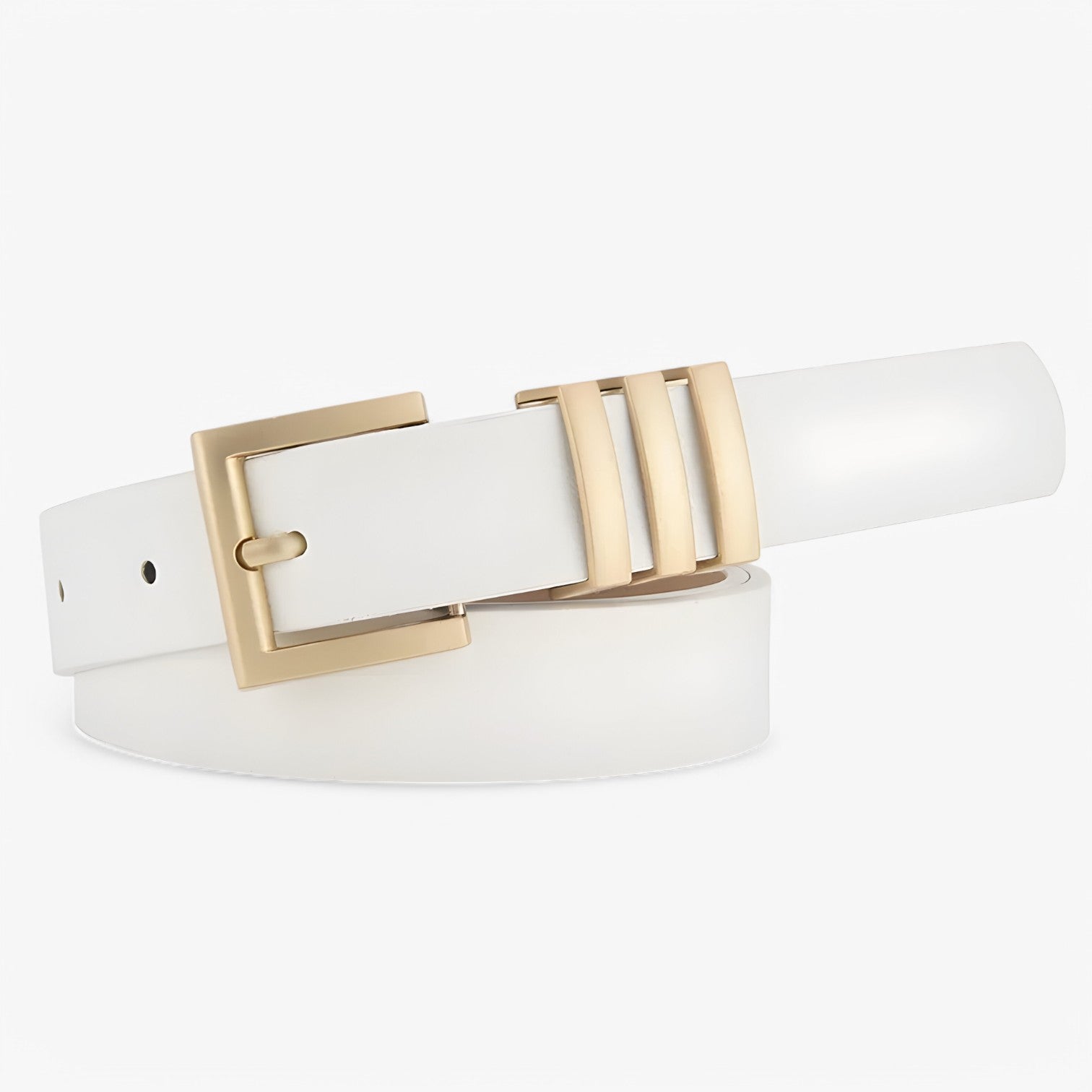 Kaylee | Elegante e Versatile – Cintura donna stilosa con fibbia dorata - bianco 105CM - belt buckle women belts Womens belt - Concept Palermo