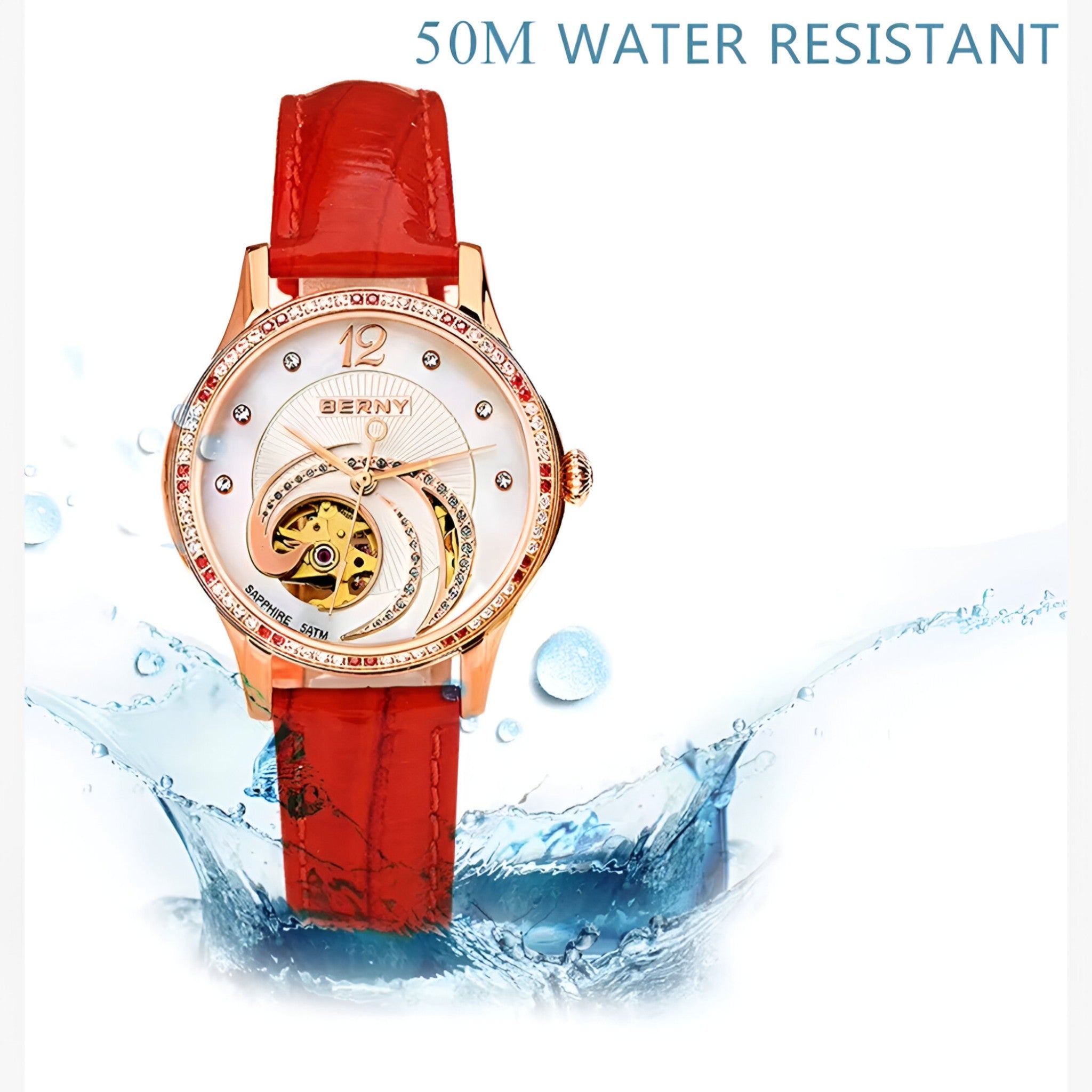 Sole | Orologio automatico scheletrato in pelle - - female watch watch for women - Concept Palermo